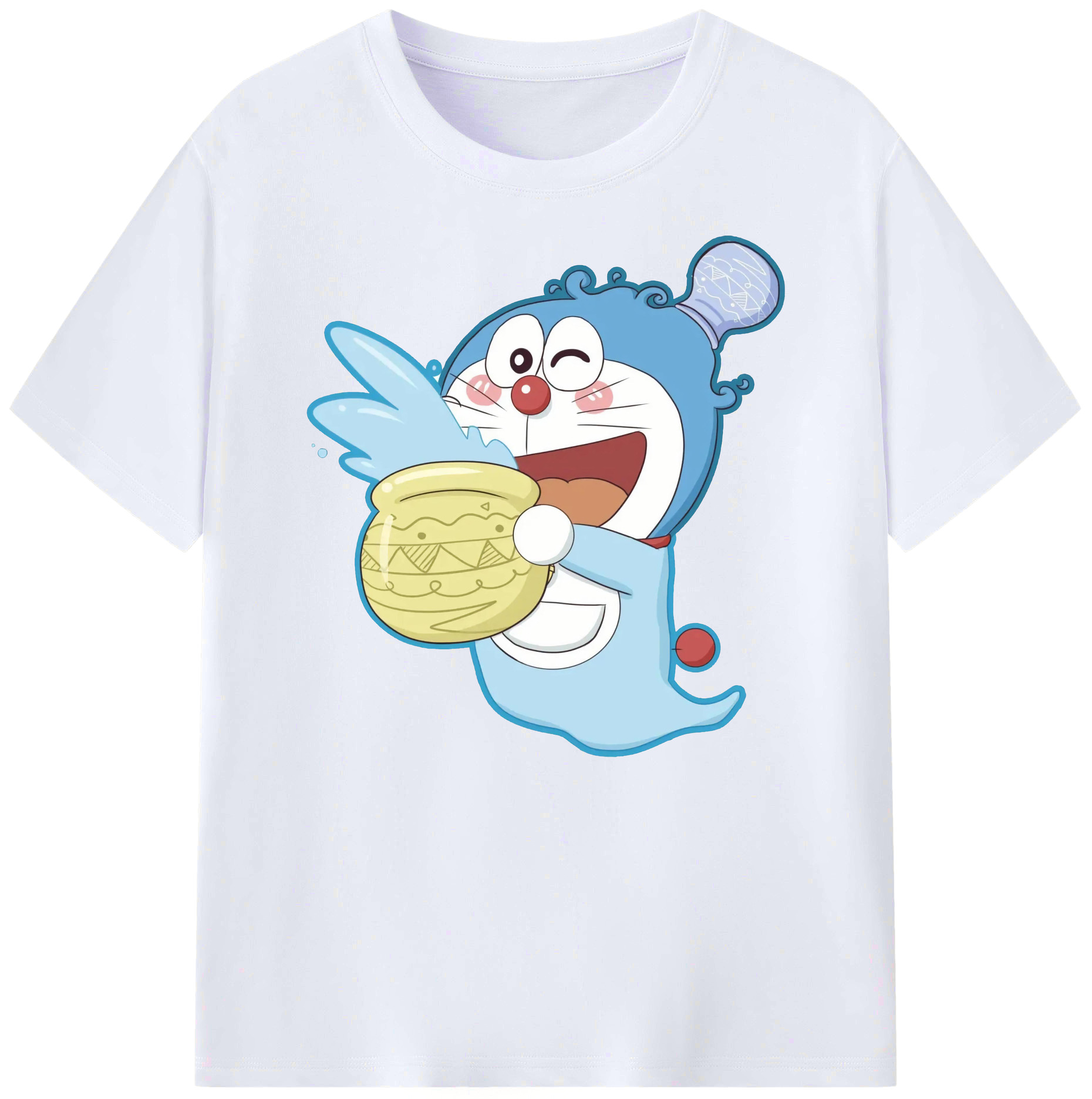 （画像用） ドラえもん Doraemon 綿100％ メンズ半袖Tシャツ｜肌触りやわらか＆通気性