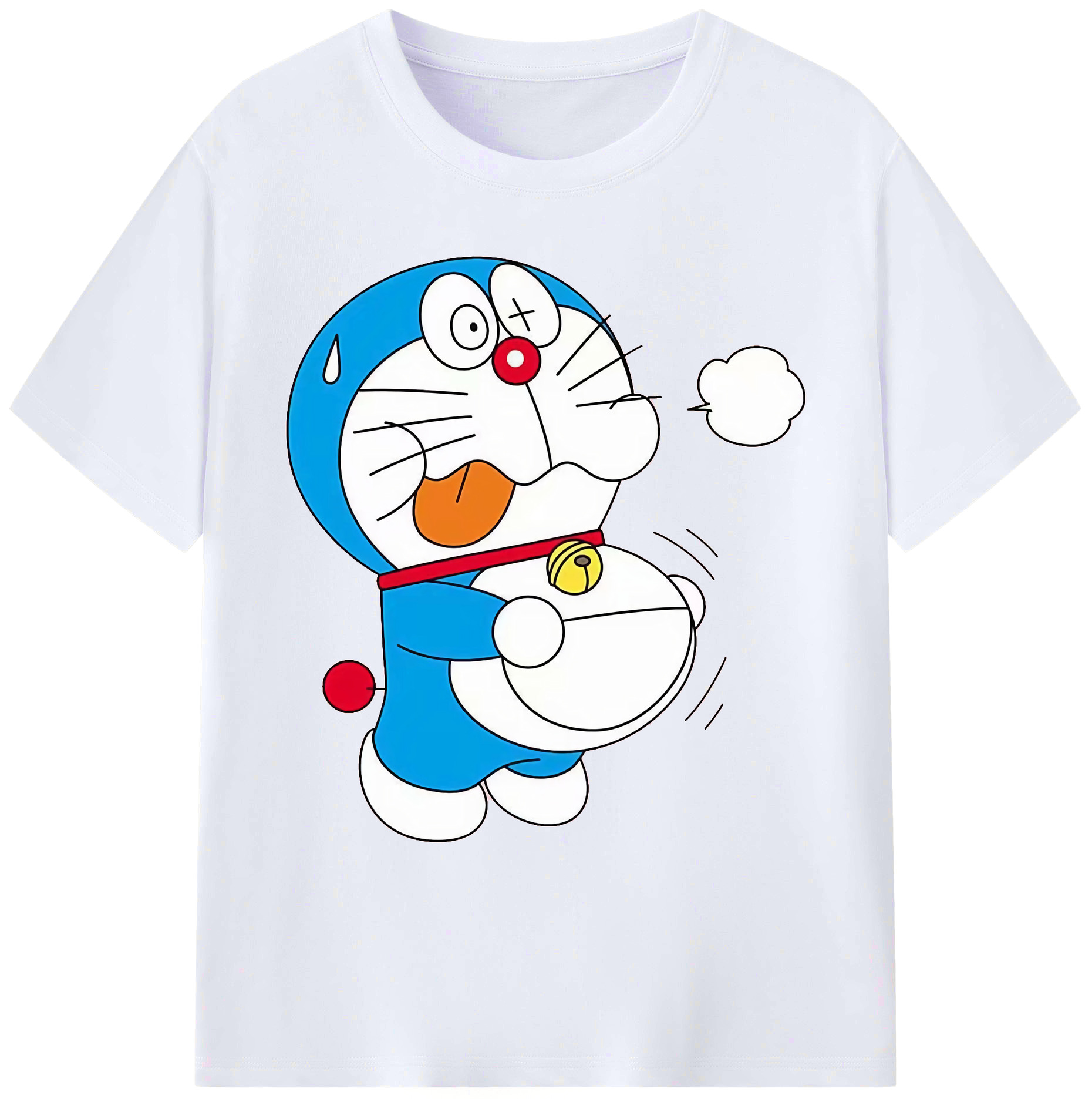 （画像用） ドラえもん Doraemon 綿100％ メンズ半袖Tシャツ｜肌触りやわらか＆通気性