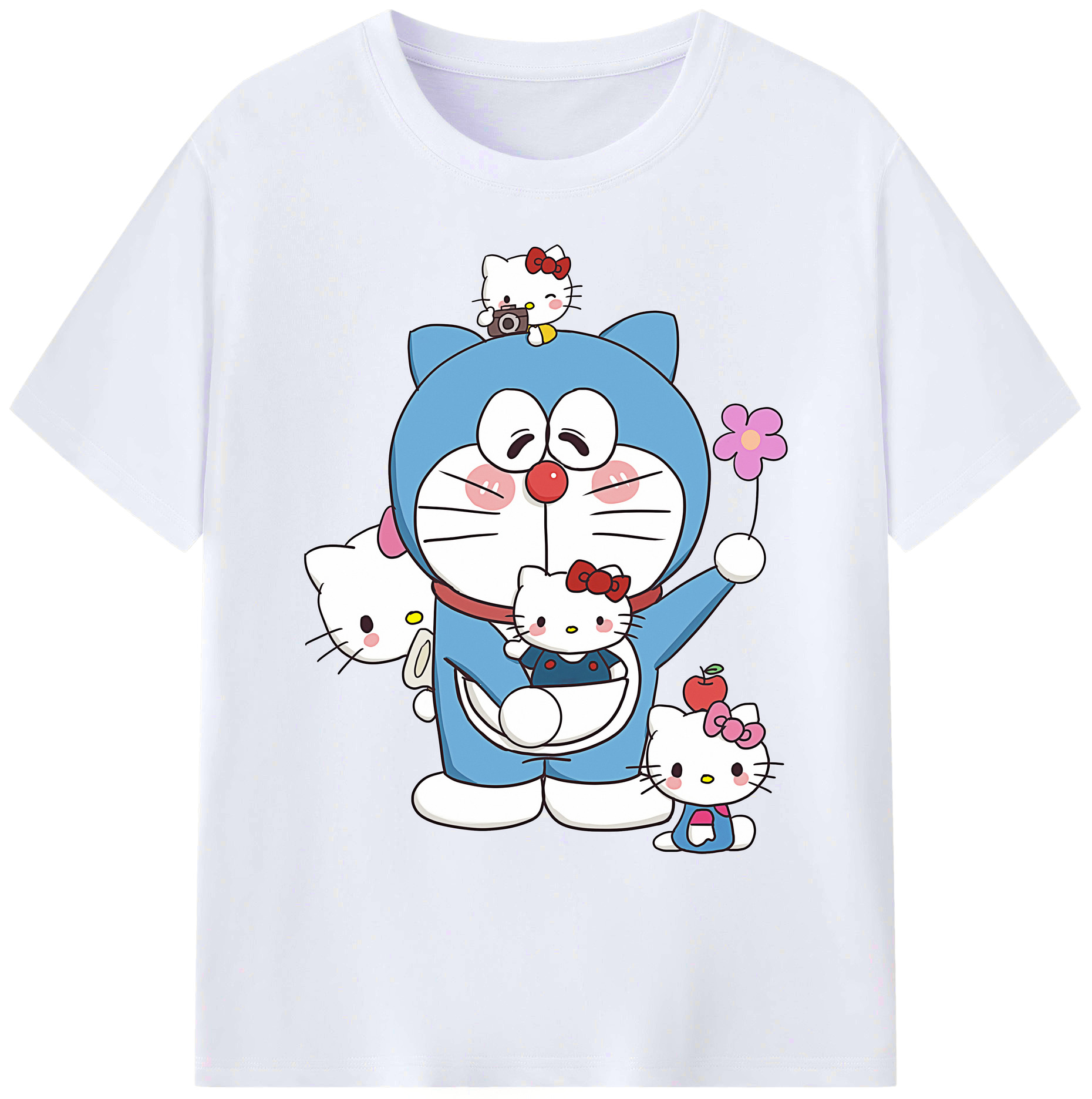 （画像用） ドラえもん Doraemon 綿100％ メンズ半袖Tシャツ｜肌触りやわらか＆通気性