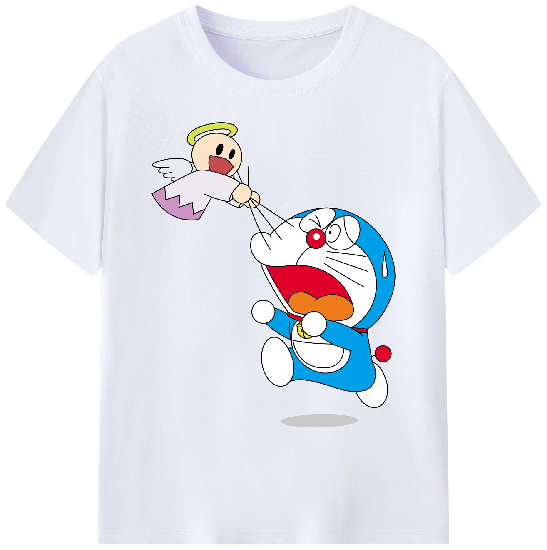 （画像用） ドラえもん Doraemon 綿100％ メンズ半袖Tシャツ｜肌触りやわらか＆通気性