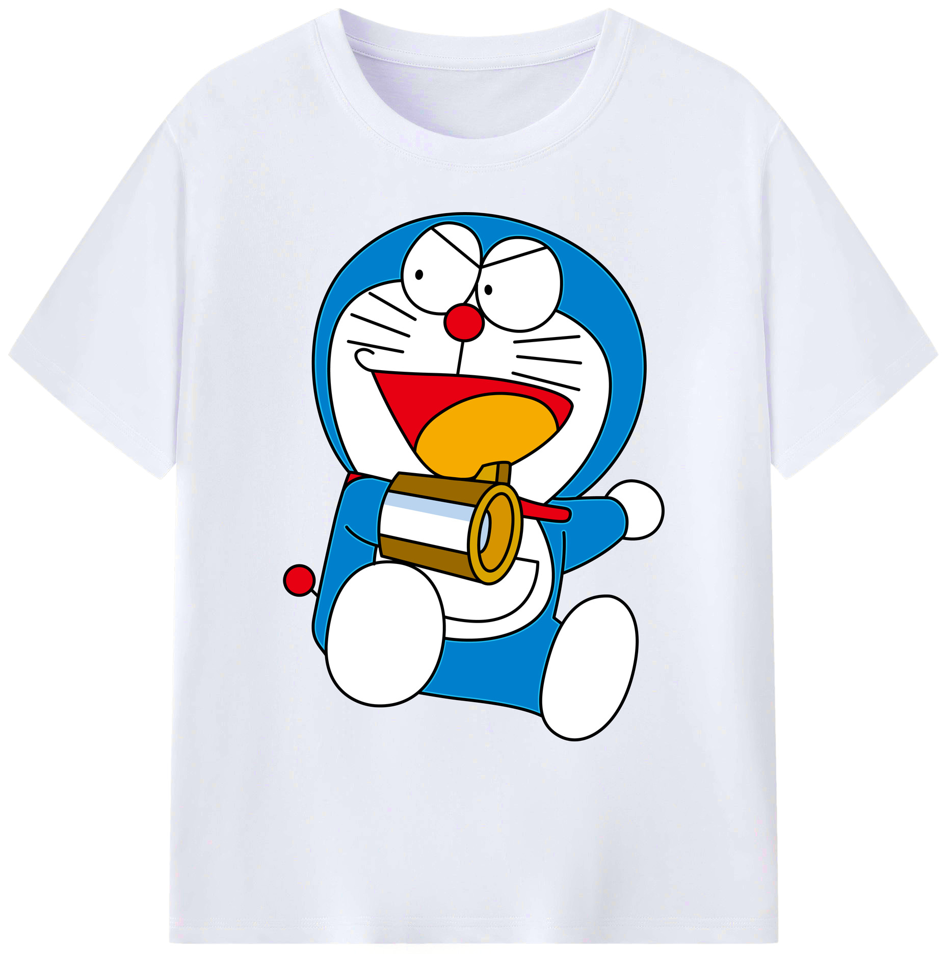（画像用） ドラえもん Doraemon 綿100％ メンズ半袖Tシャツ｜肌触りやわらか＆通気性