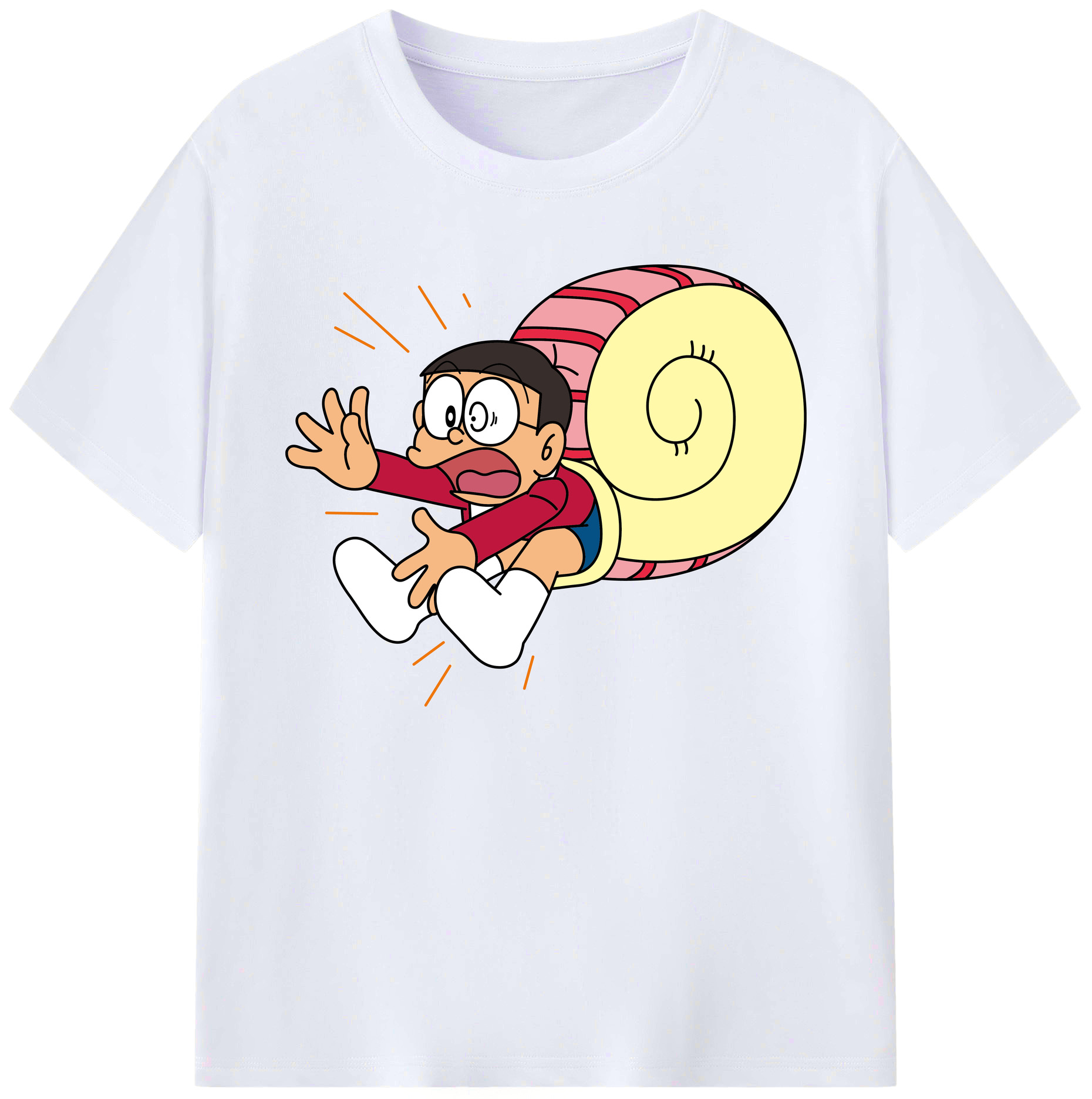 （画像用） ドラえもん 野比 のび太 Doraemon Nobita Nobi 綿100％ メンズ半袖Tシャツ｜肌触りやわらか＆通気性