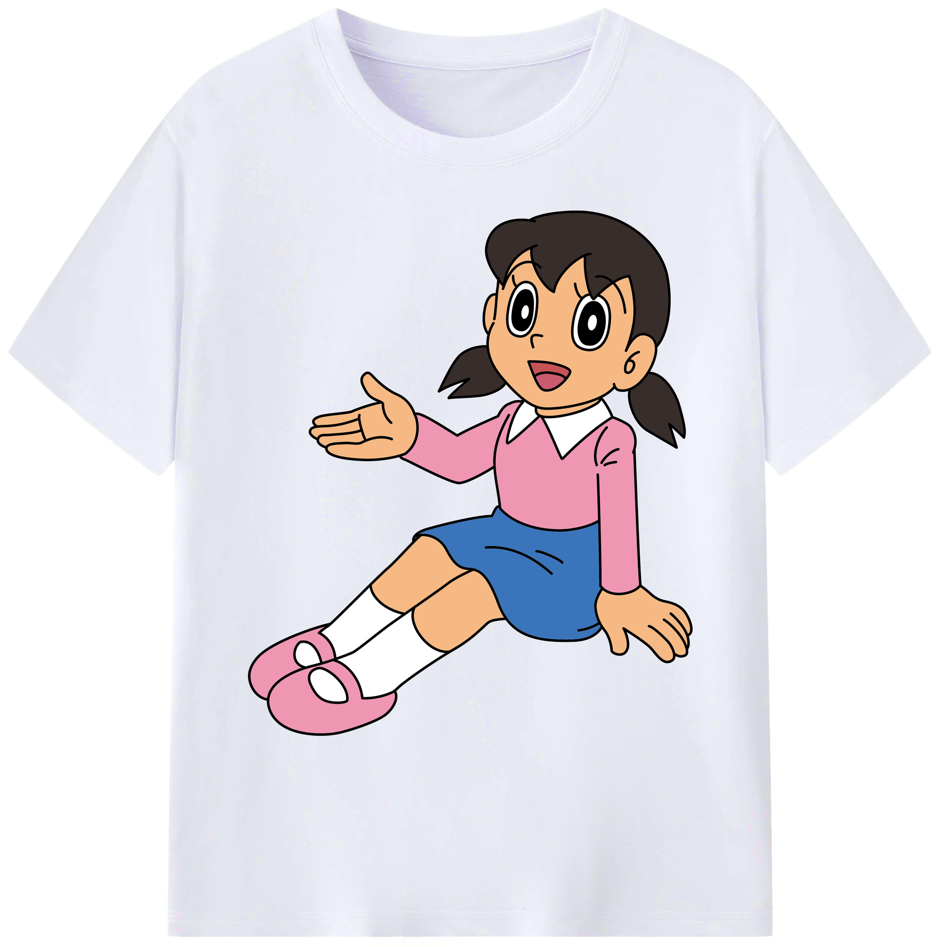 （画像用） ドラえもん みなもと しずか Doraemon Shizuka Minamoto 綿100％ メンズ半袖Tシャツ｜肌触りやわらか＆通気性