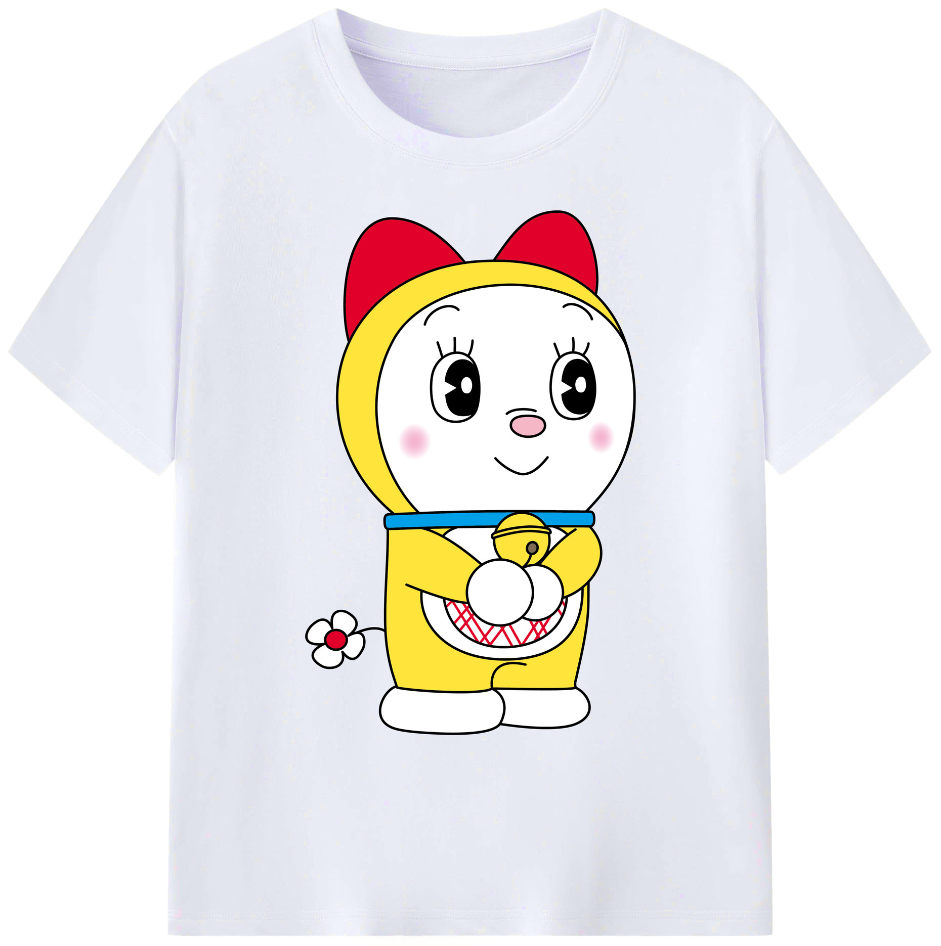 （画像用） ドラえもん ドラミ Doraemon Dorami 綿100％ メンズ半袖Tシャツ｜肌触りやわらか＆通気性