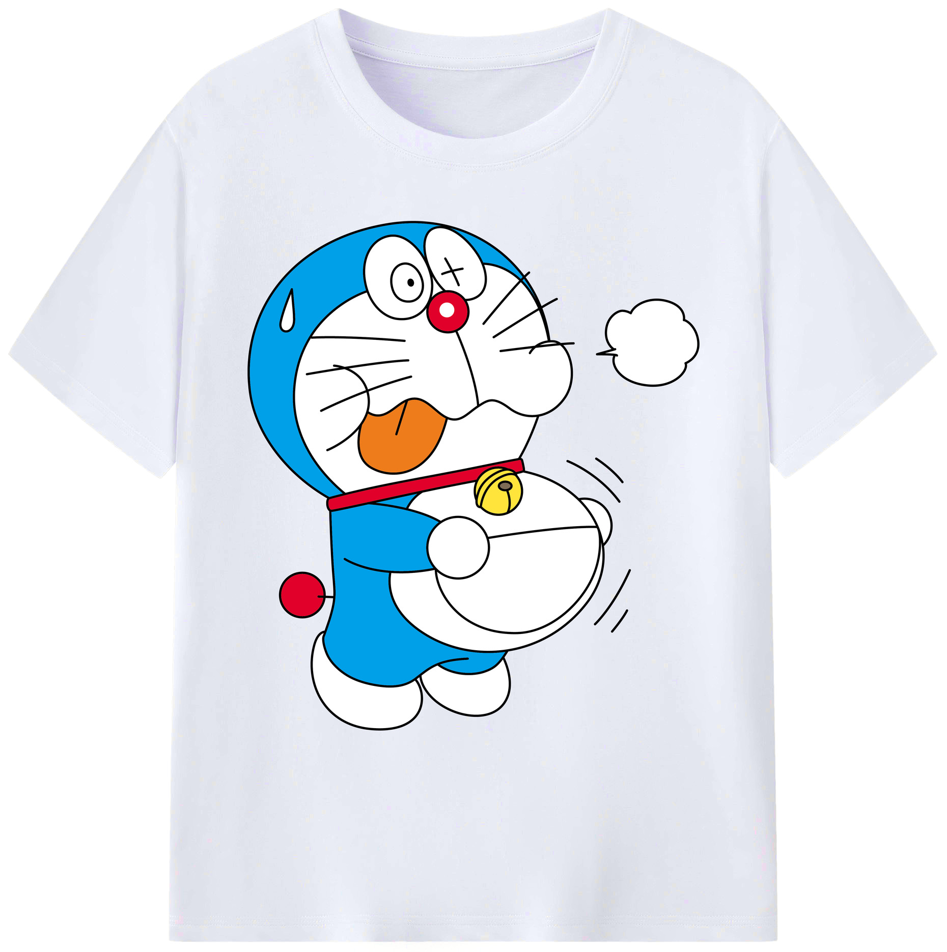 （画像用） ドラえもん Doraemon 綿100％ メンズ半袖Tシャツ｜肌触りやわらか＆通気性