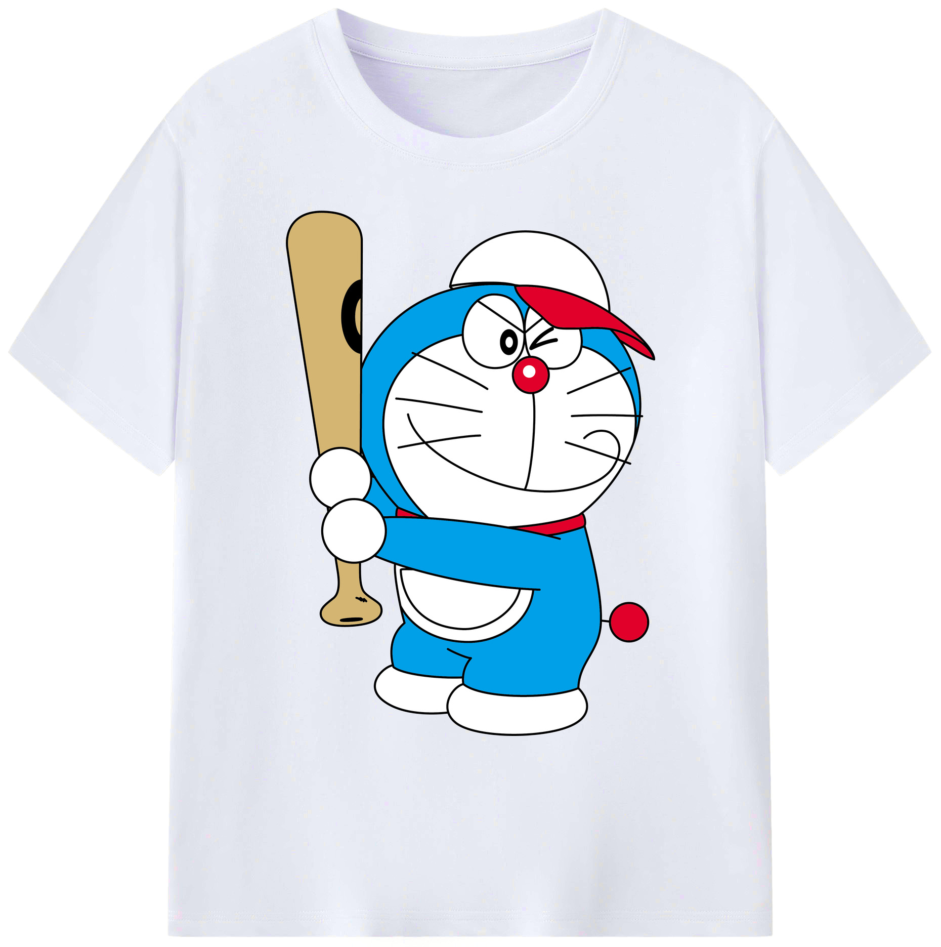（画像用） ドラえもん Doraemon 綿100％ メンズ半袖Tシャツ｜肌触りやわらか＆通気性