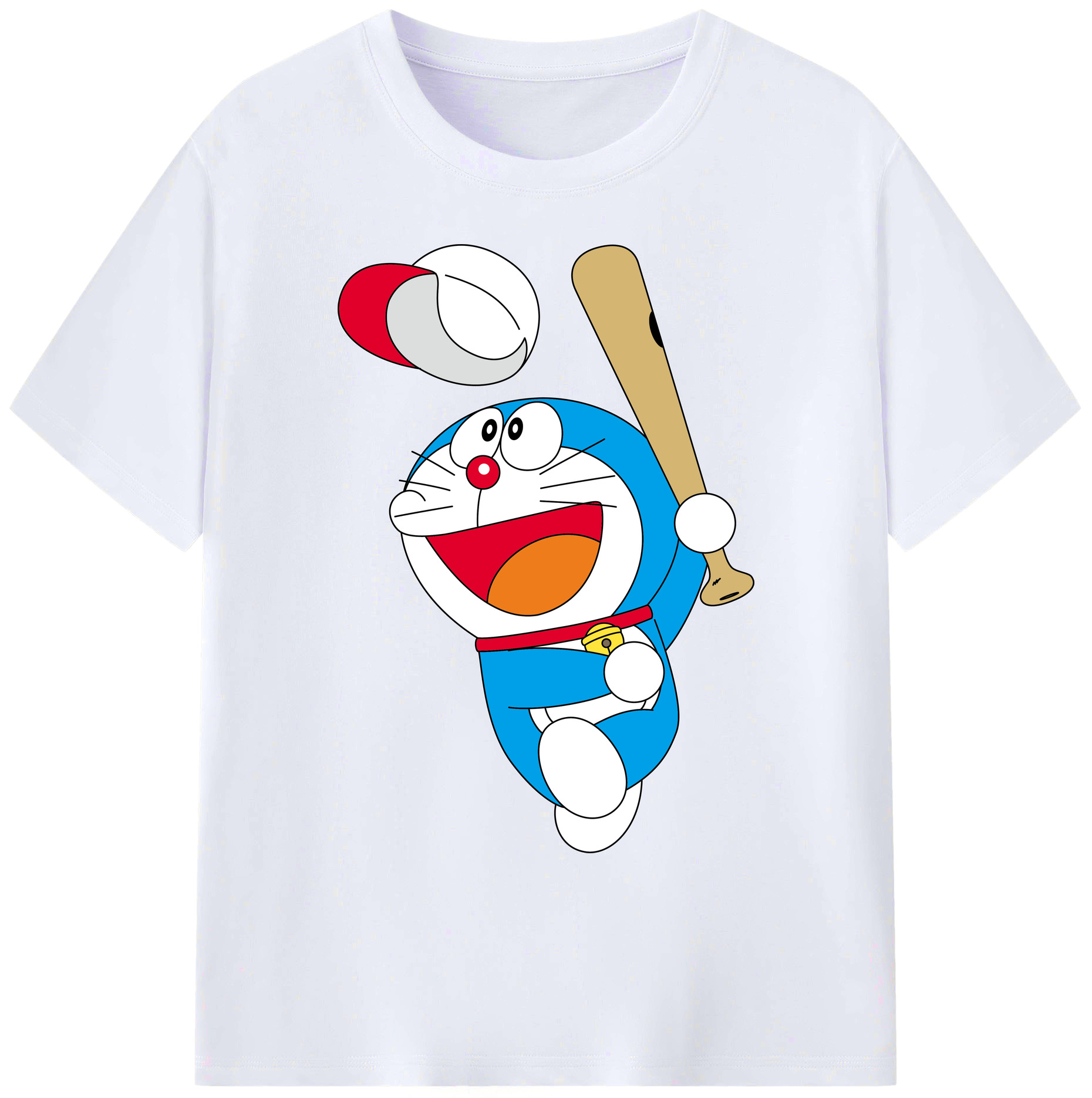 （画像用） ドラえもん Doraemon 綿100％ メンズ半袖Tシャツ｜肌触りやわらか＆通気性