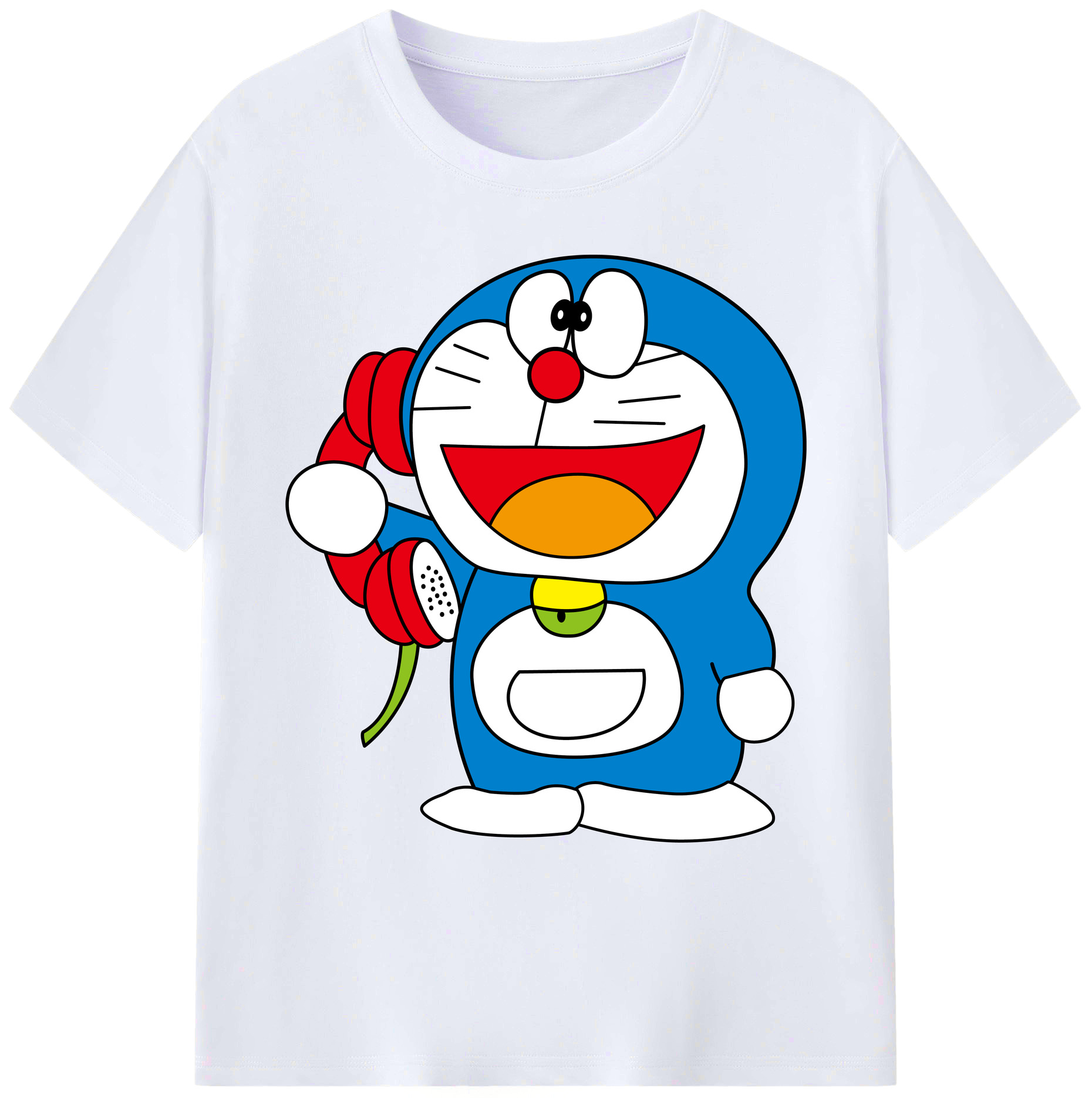 （画像用） ドラえもん Doraemon 綿100％ メンズ半袖Tシャツ｜肌触りやわらか＆通気性