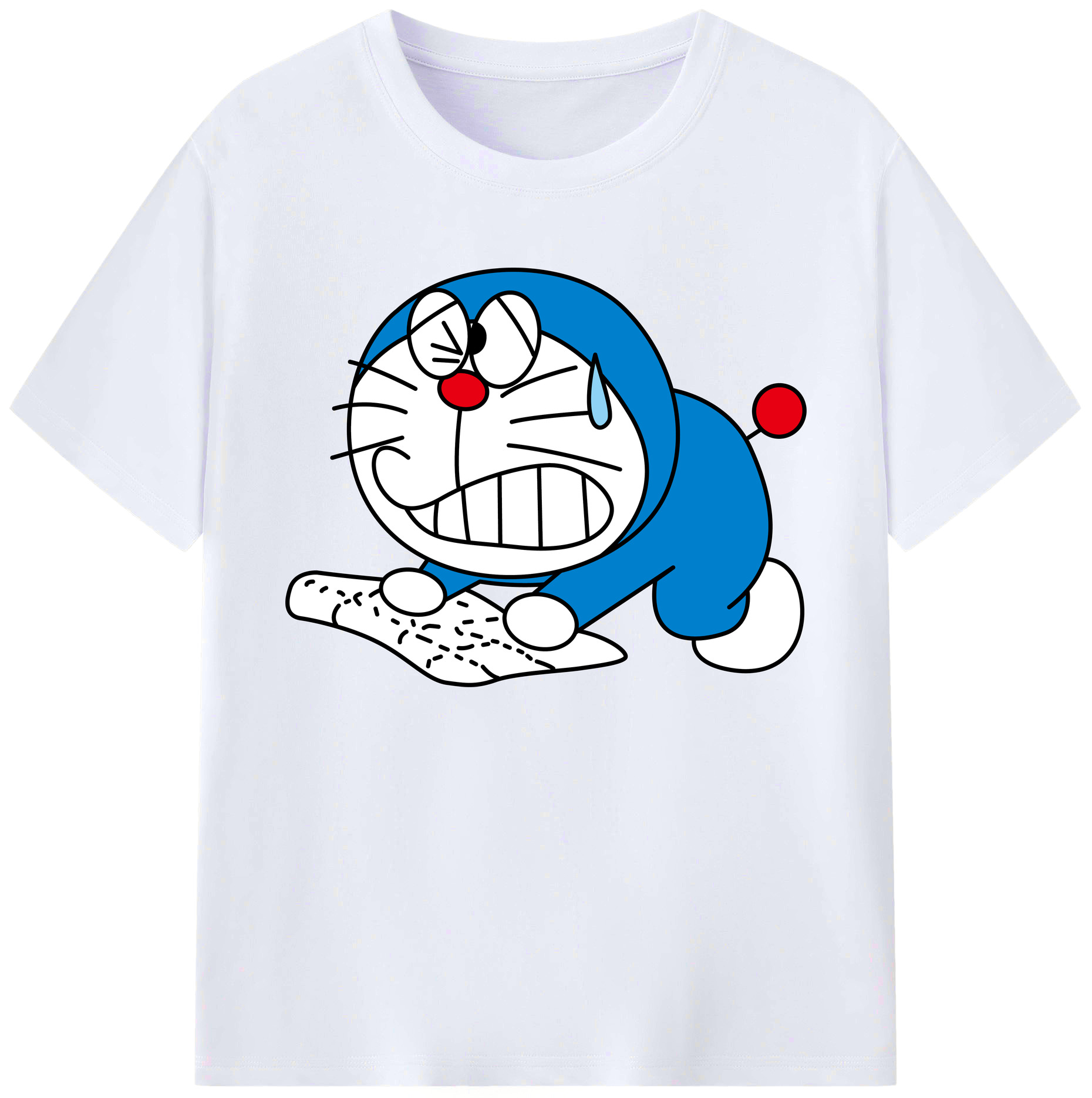 （画像用） ドラえもん Doraemon 綿100％ メンズ半袖Tシャツ｜肌触りやわらか＆通気性