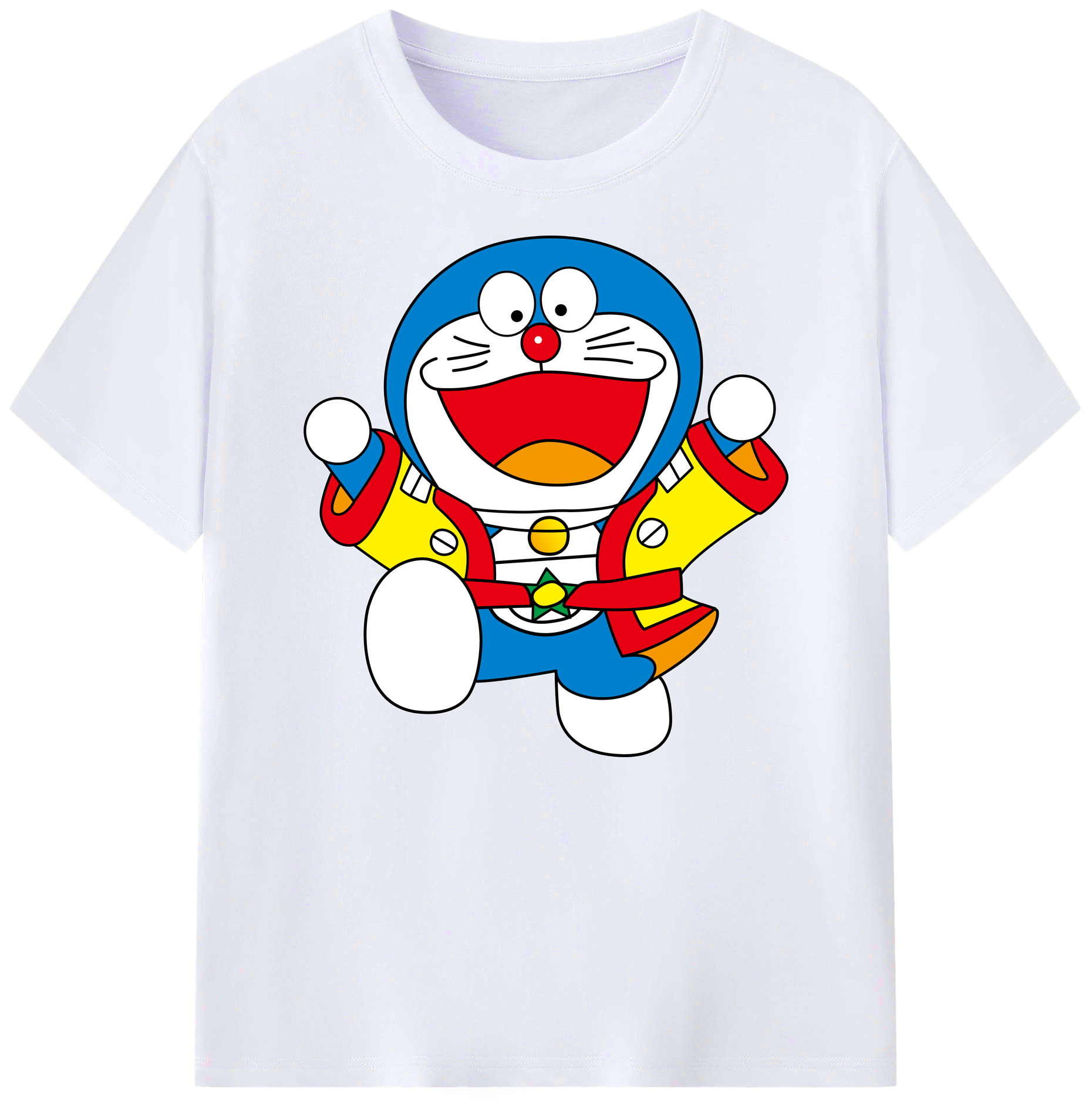 （画像用） ドラえもん Doraemon 綿100％ メンズ半袖Tシャツ｜肌触りやわらか＆通気性