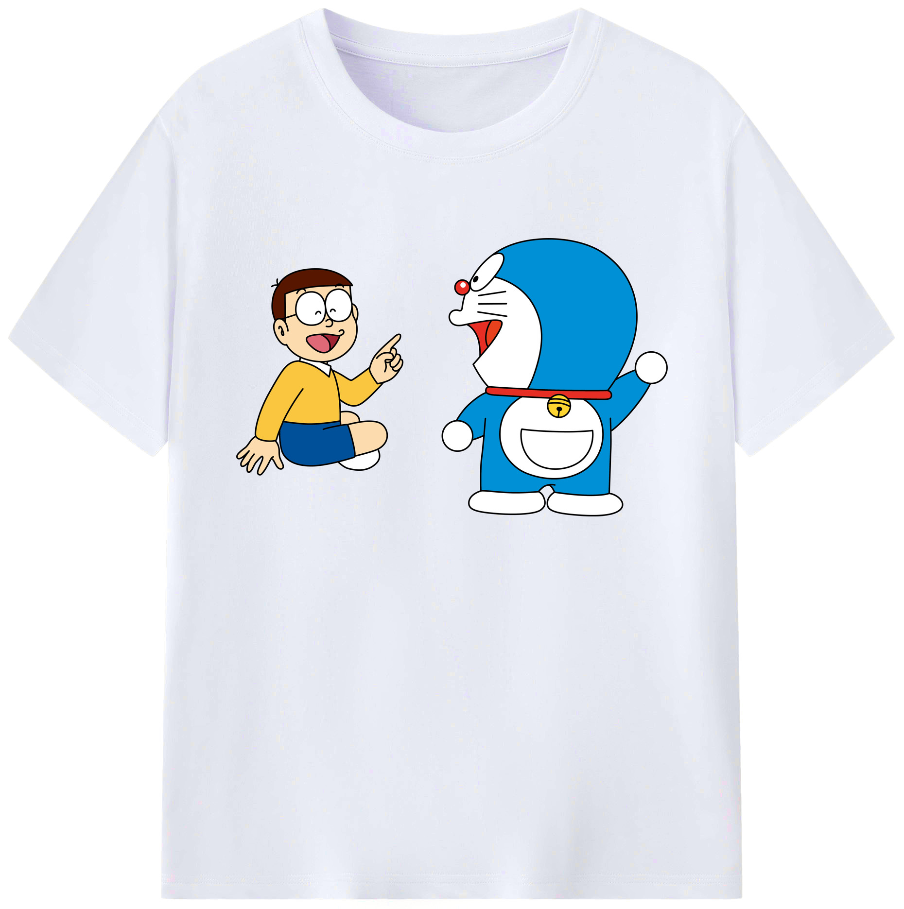 （画像用） ドラえもん Doraemon 綿100％ メンズ半袖Tシャツ｜肌触りやわらか＆通気性