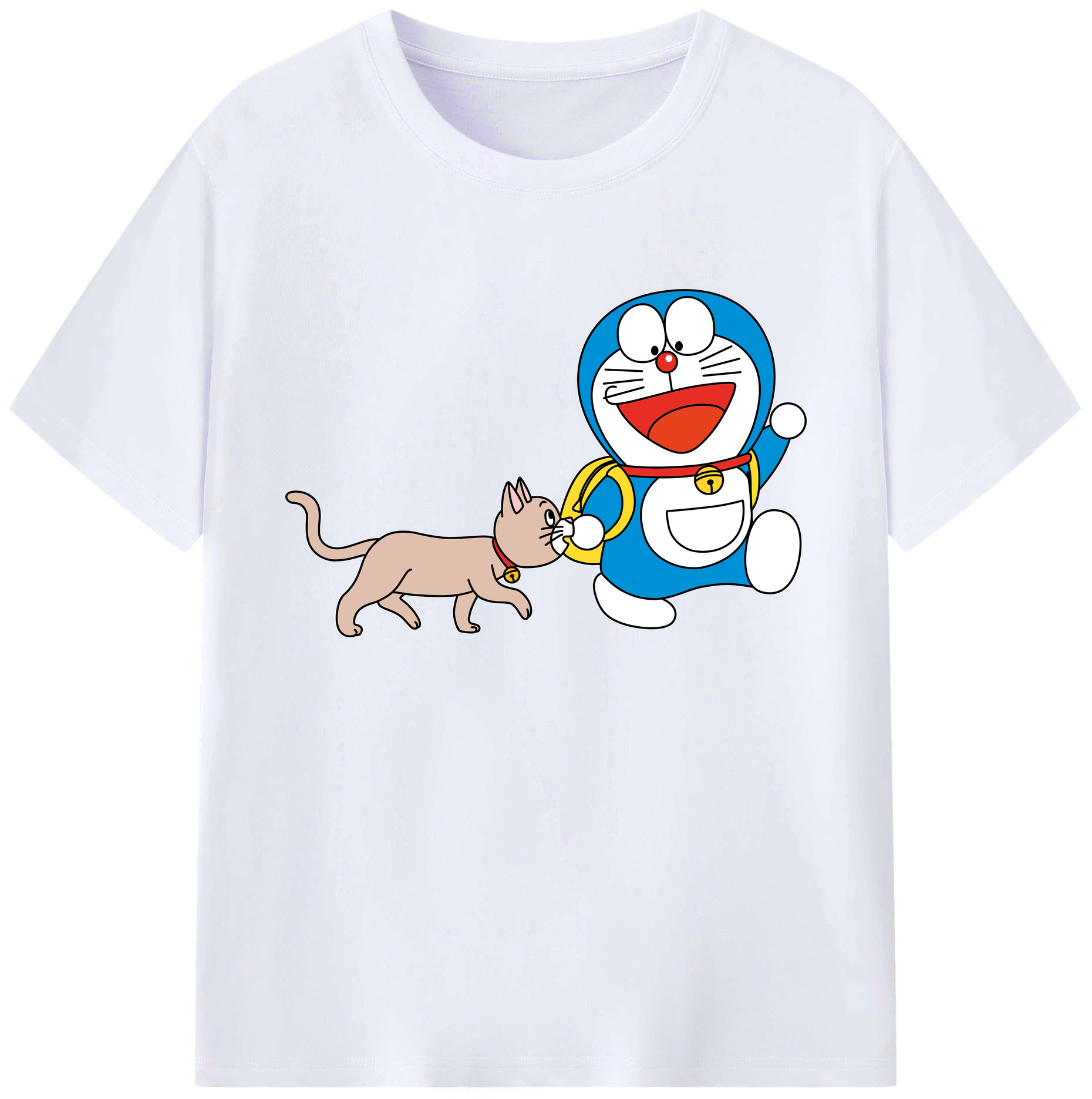 （画像用） ドラえもん Doraemon 綿100％ メンズ半袖Tシャツ｜肌触りやわらか＆通気性