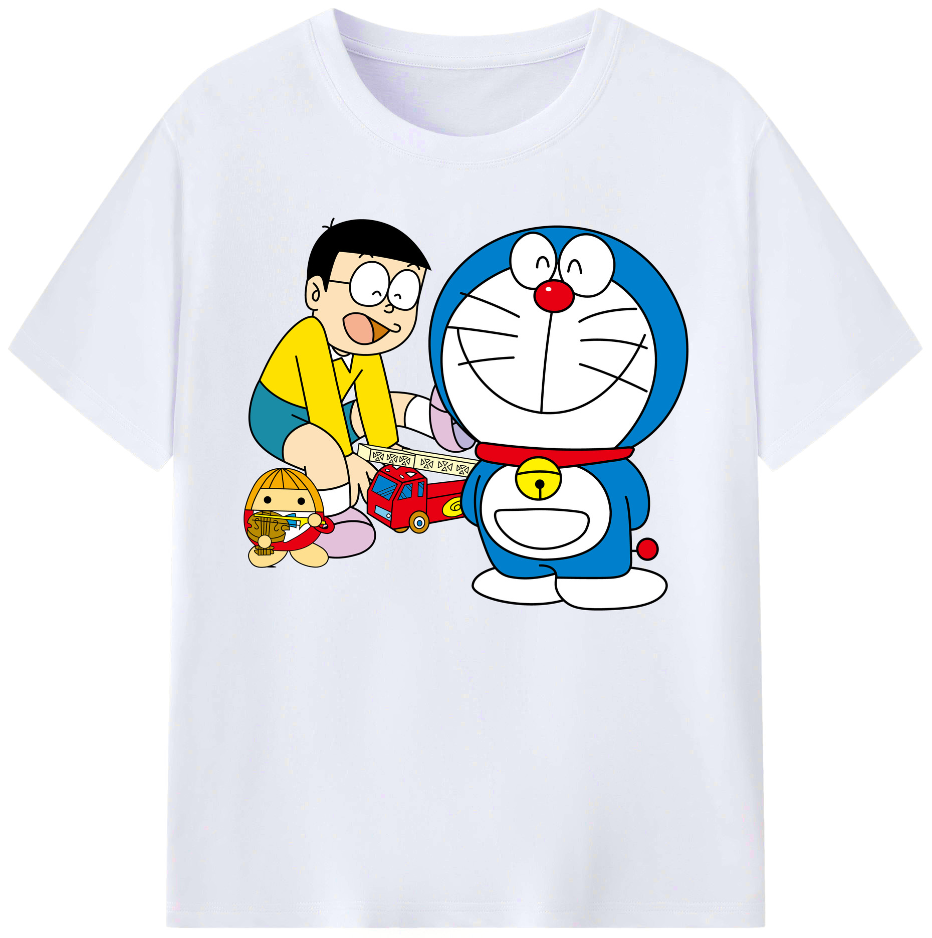 （画像用） ドラえもん Doraemon 綿100％ メンズ半袖Tシャツ｜肌触りやわらか＆通気性