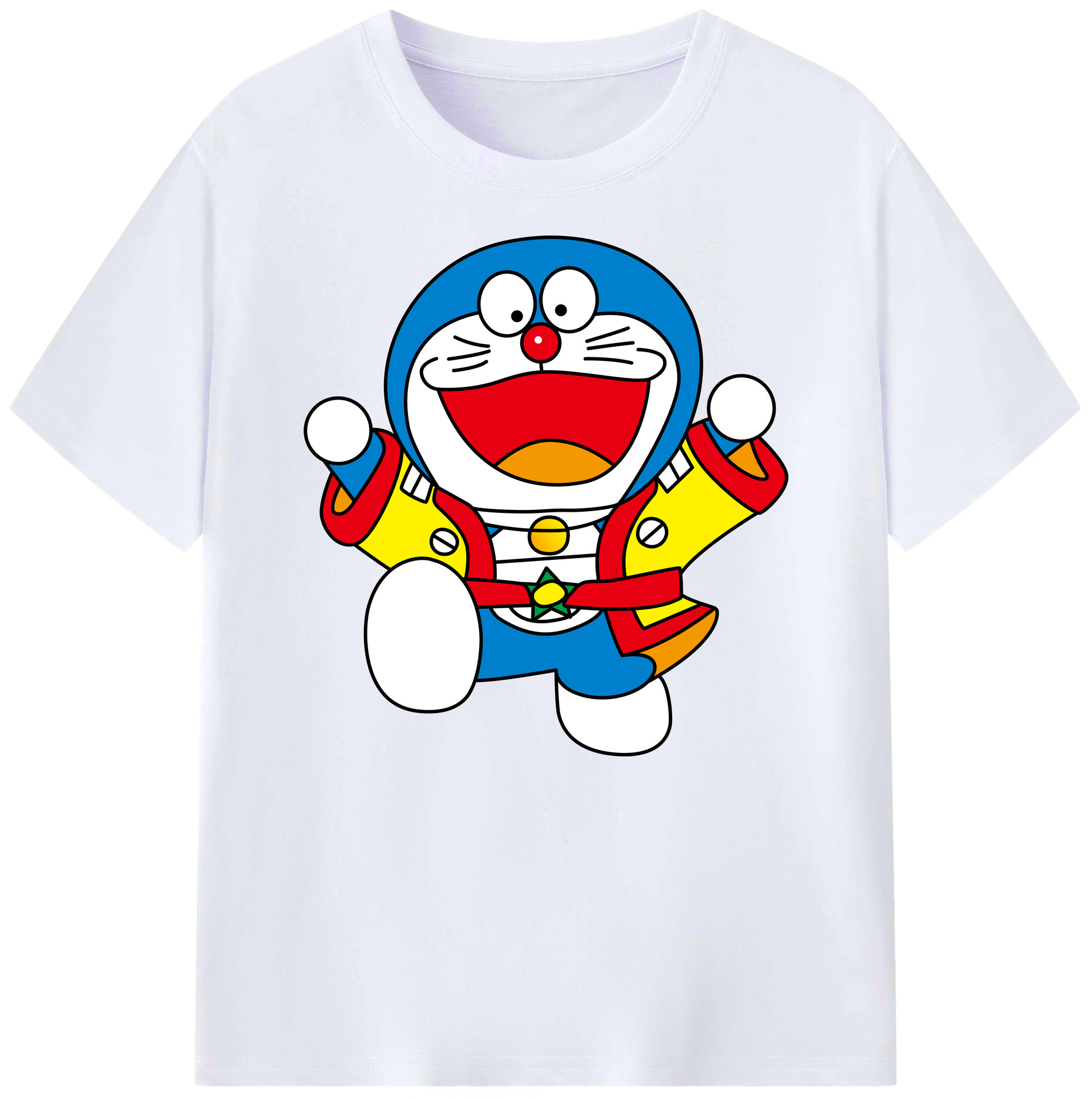 （画像用） ドラえもん Doraemon 綿100％ メンズ半袖Tシャツ｜肌触りやわらか＆通気性