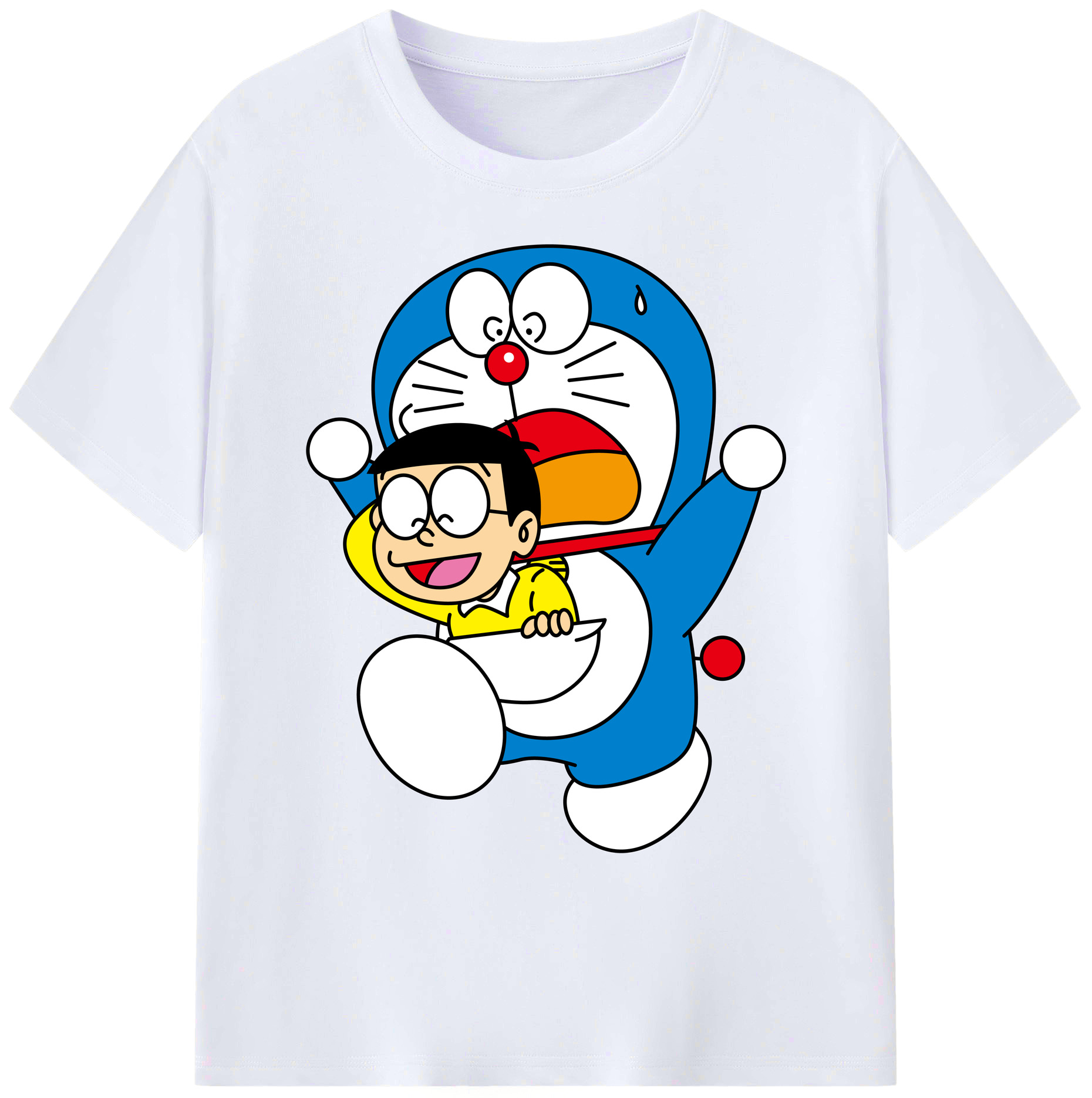 （画像用） ドラえもん Doraemon 綿100％ メンズ半袖Tシャツ｜肌触りやわらか＆通気性