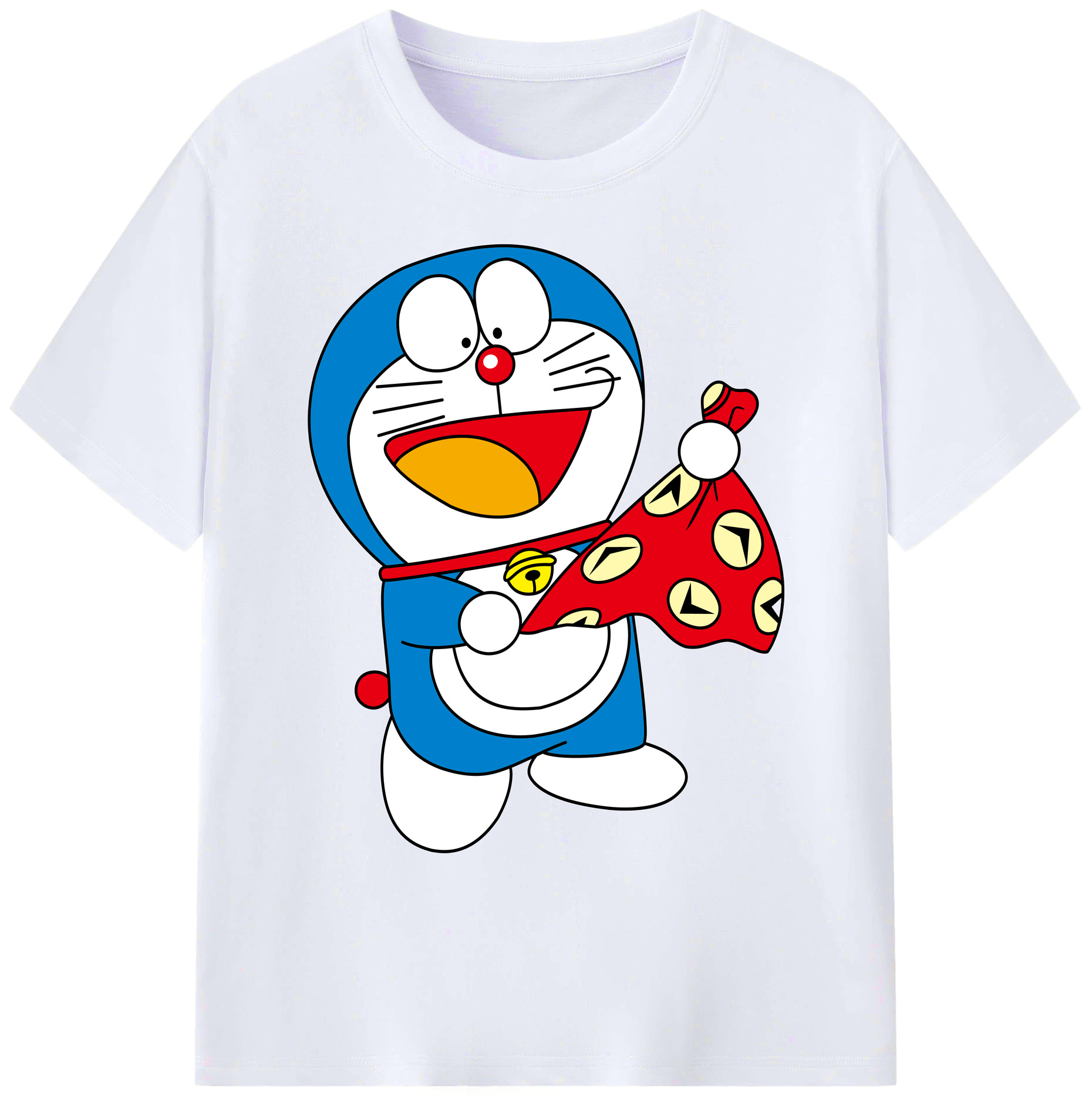 （画像用） ドラえもん Doraemon 綿100％ メンズ半袖Tシャツ｜肌触りやわらか＆通気性