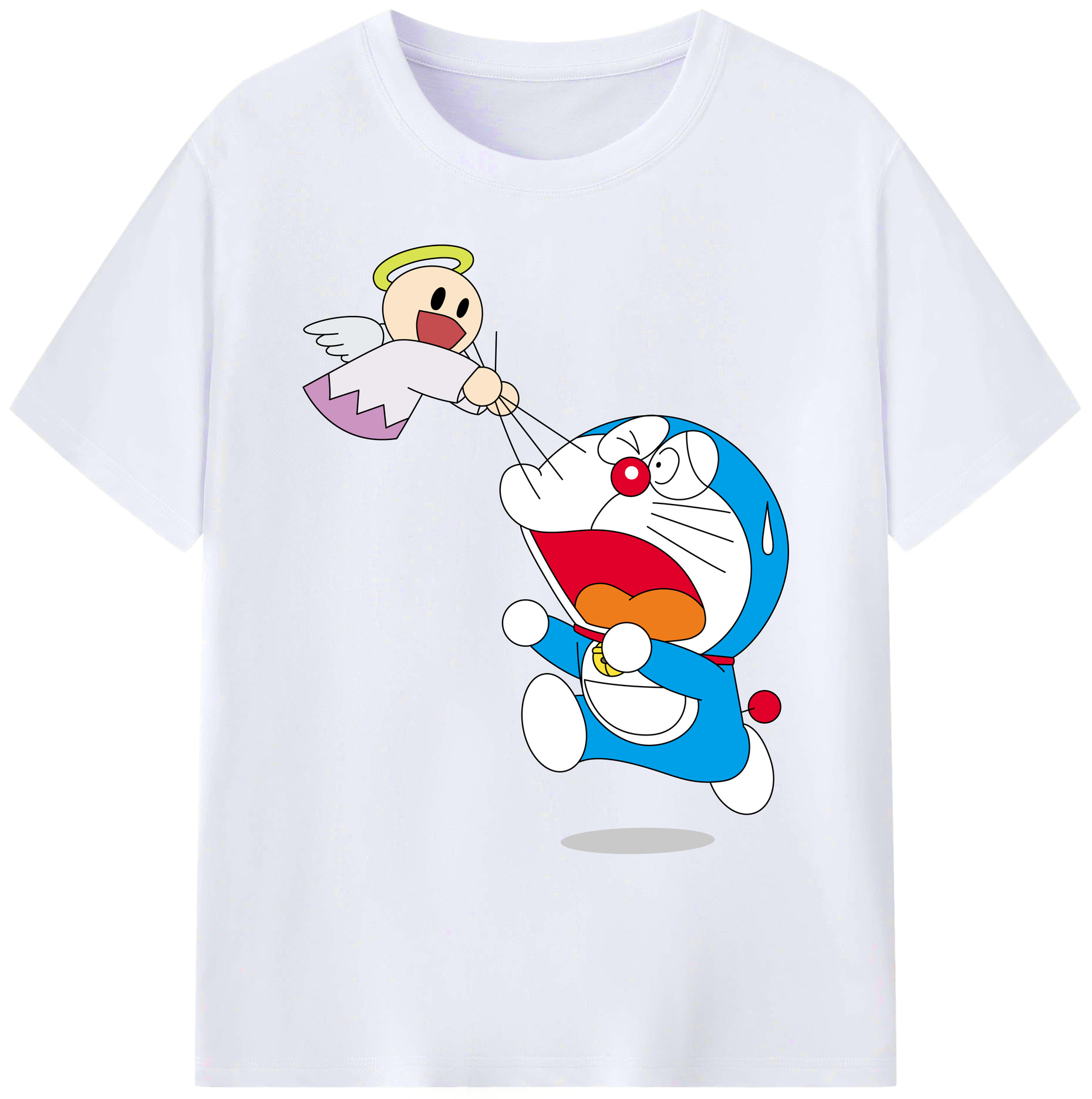 （画像用） ドラえもん Doraemon 綿100％ メンズ半袖Tシャツ｜肌触りやわらか＆通気性