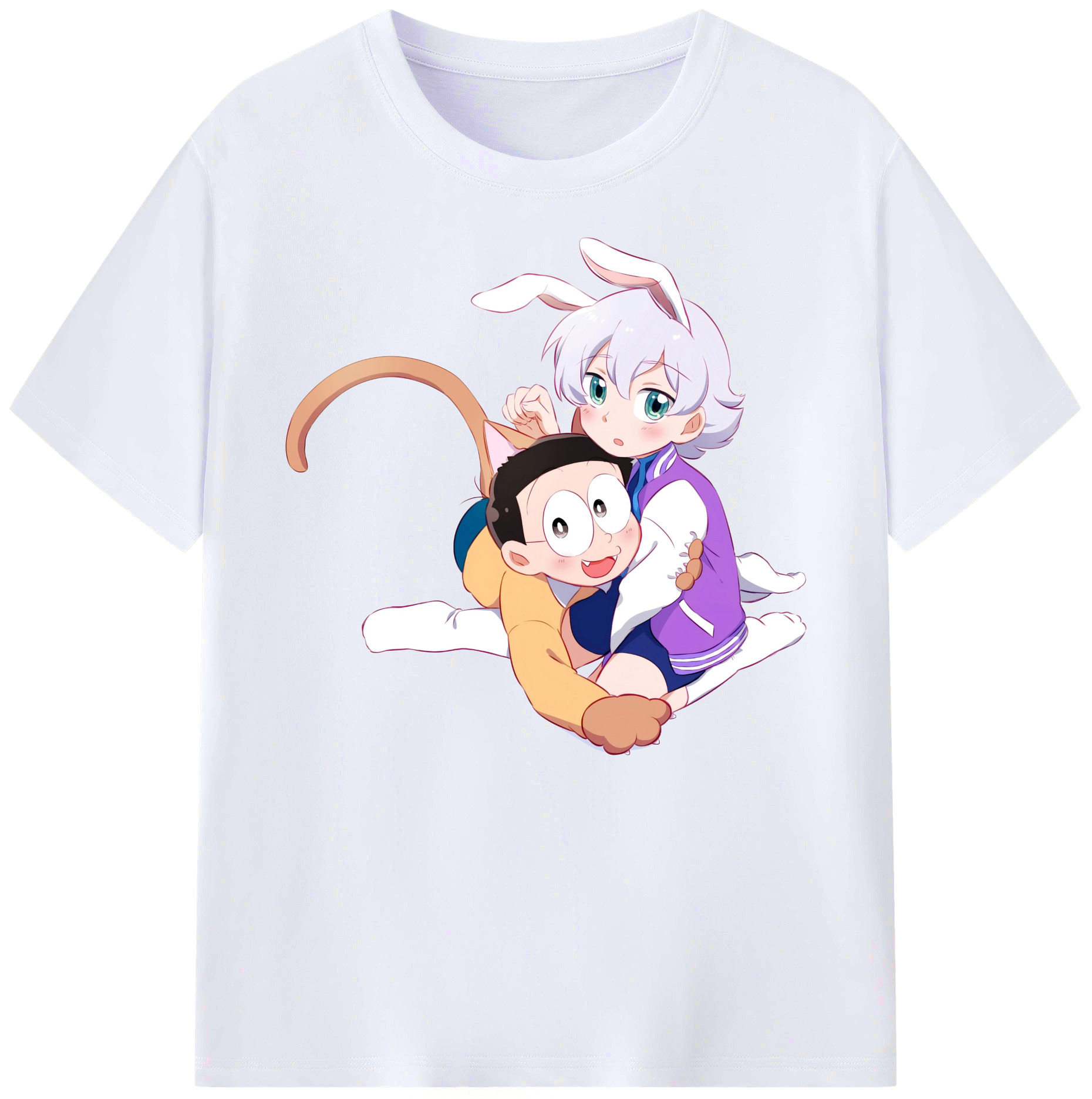 （画像用） ドラえもん 野比 のび太 Doraemon Nobita Nobi 綿100％ メンズ半袖Tシャツ｜肌触りやわらか＆通気性