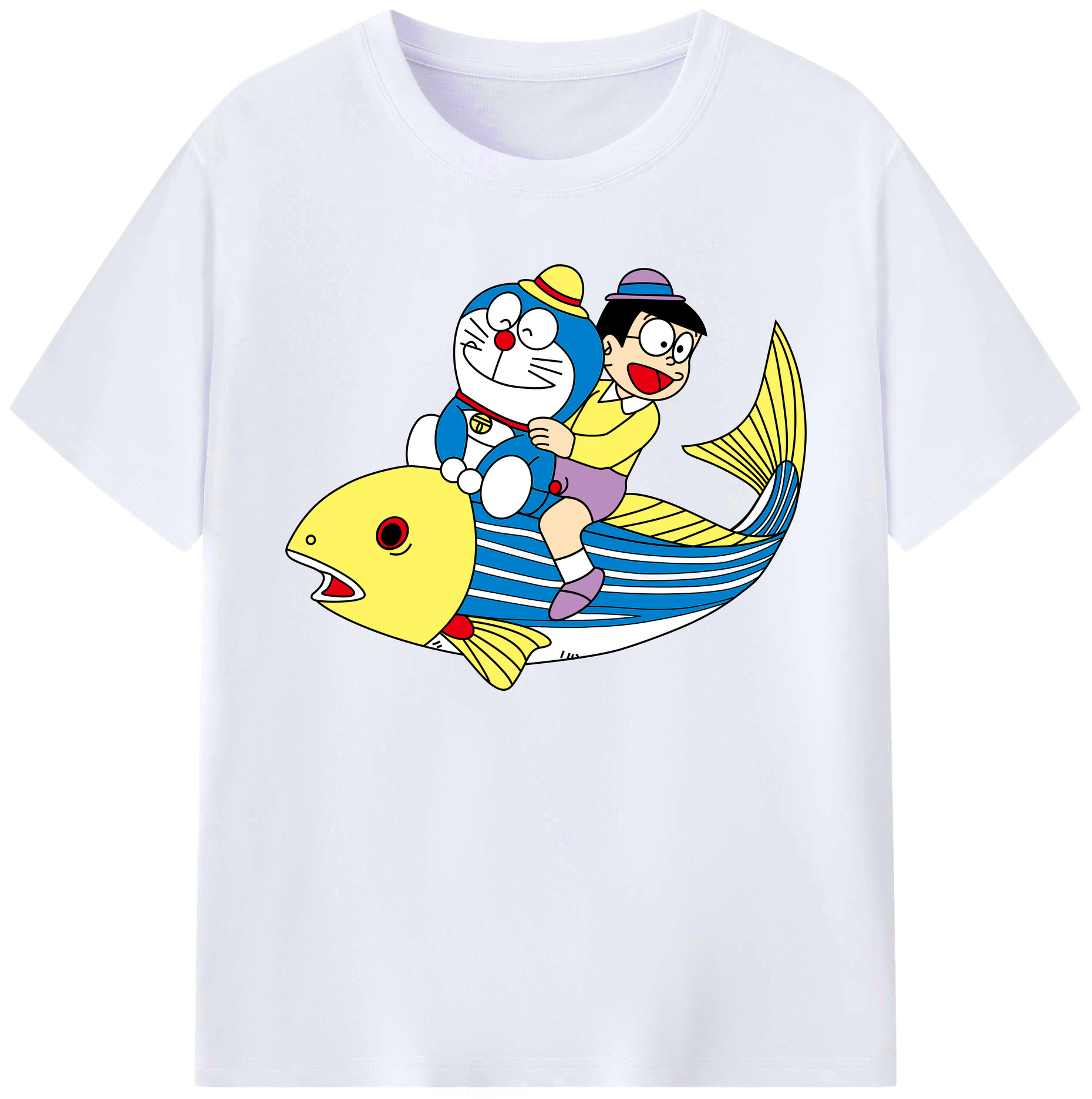 （画像用） ドラえもん 野比 のび太 Doraemon Nobita Nobi 綿100％ メンズ半袖Tシャツ｜肌触りやわらか＆通気性