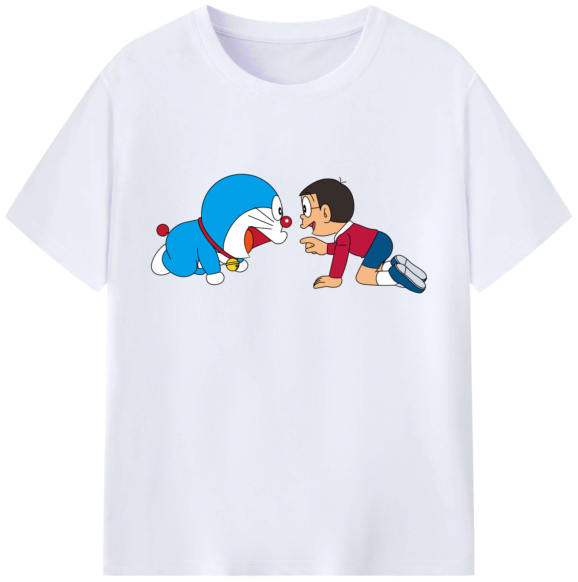 （画像用） ドラえもん 野比 のび太 Doraemon Nobita Nobi 綿100％ メンズ半袖Tシャツ｜肌触りやわらか＆通気性