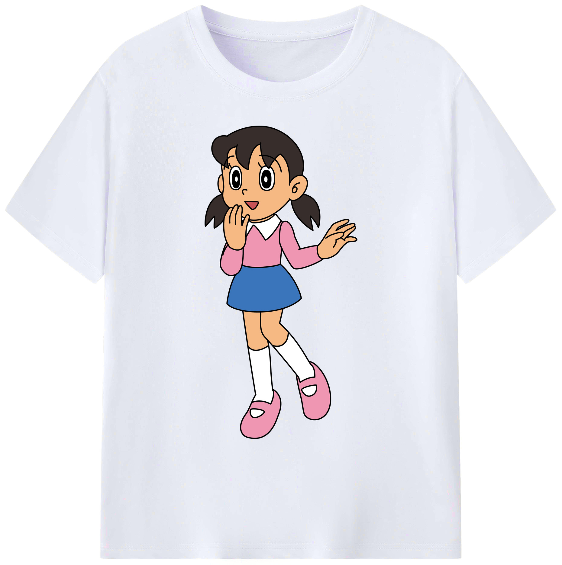 （画像用） ドラえもん みなもと しずか Doraemon Shizuka Minamoto 綿100％ メンズ半袖Tシャツ｜肌触りやわらか＆通気性