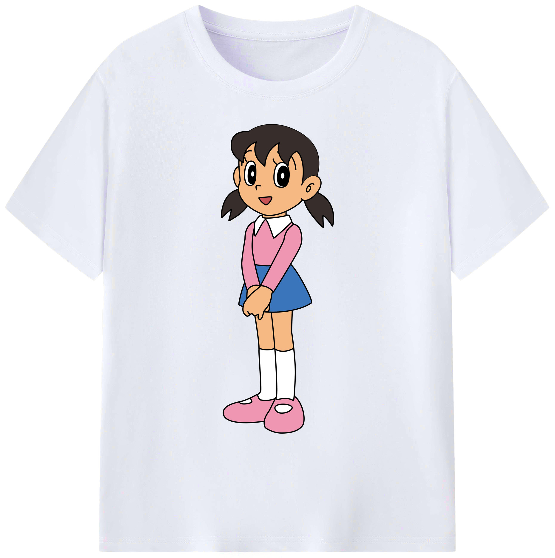 （画像用） ドラえもん みなもと しずか Doraemon Shizuka Minamoto 綿100％ メンズ半袖Tシャツ｜肌触りやわらか＆通気性