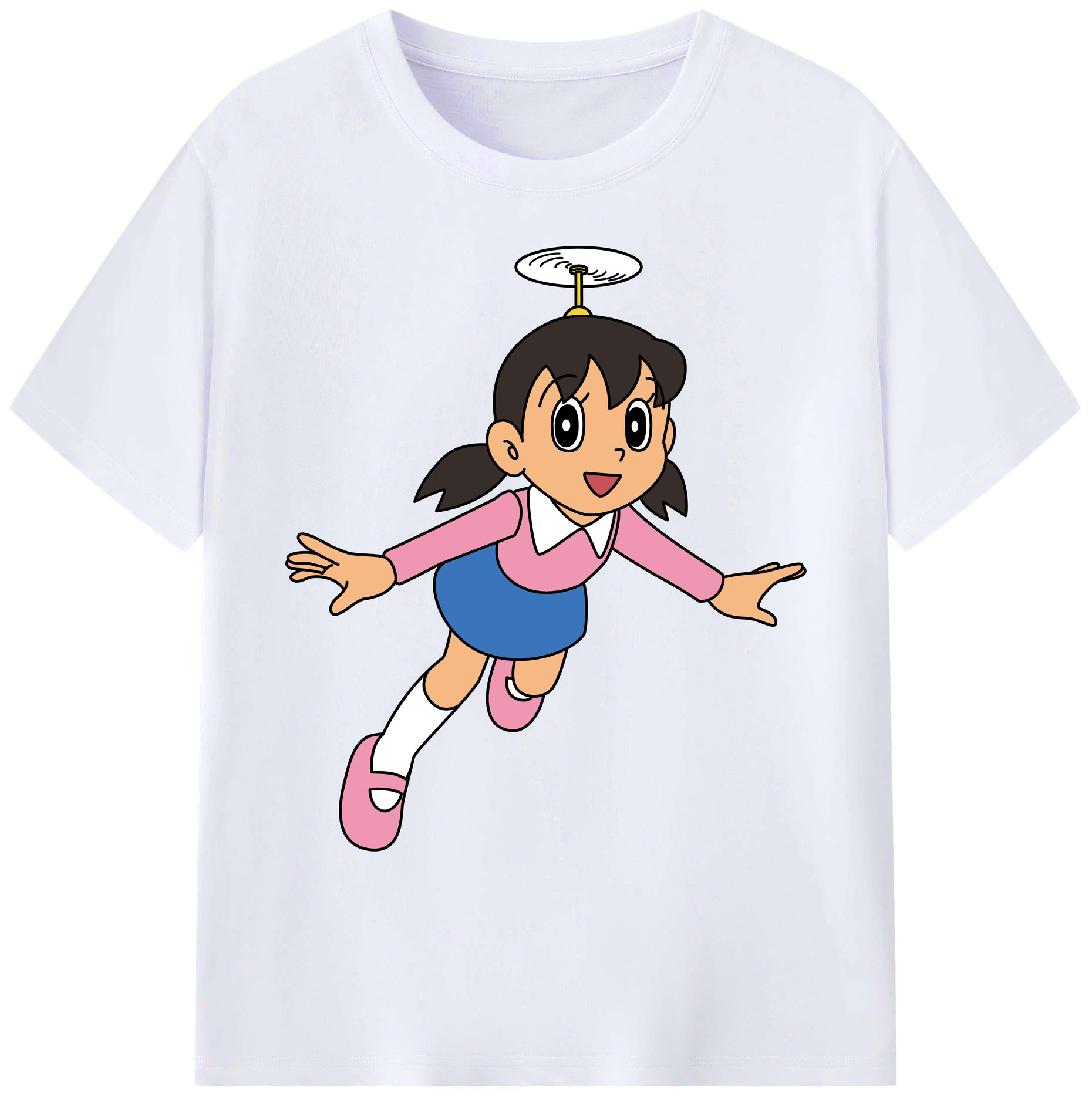 （画像用） ドラえもん みなもと しずか Doraemon Shizuka Minamoto 綿100％ メンズ半袖Tシャツ｜肌触りやわらか＆通気性