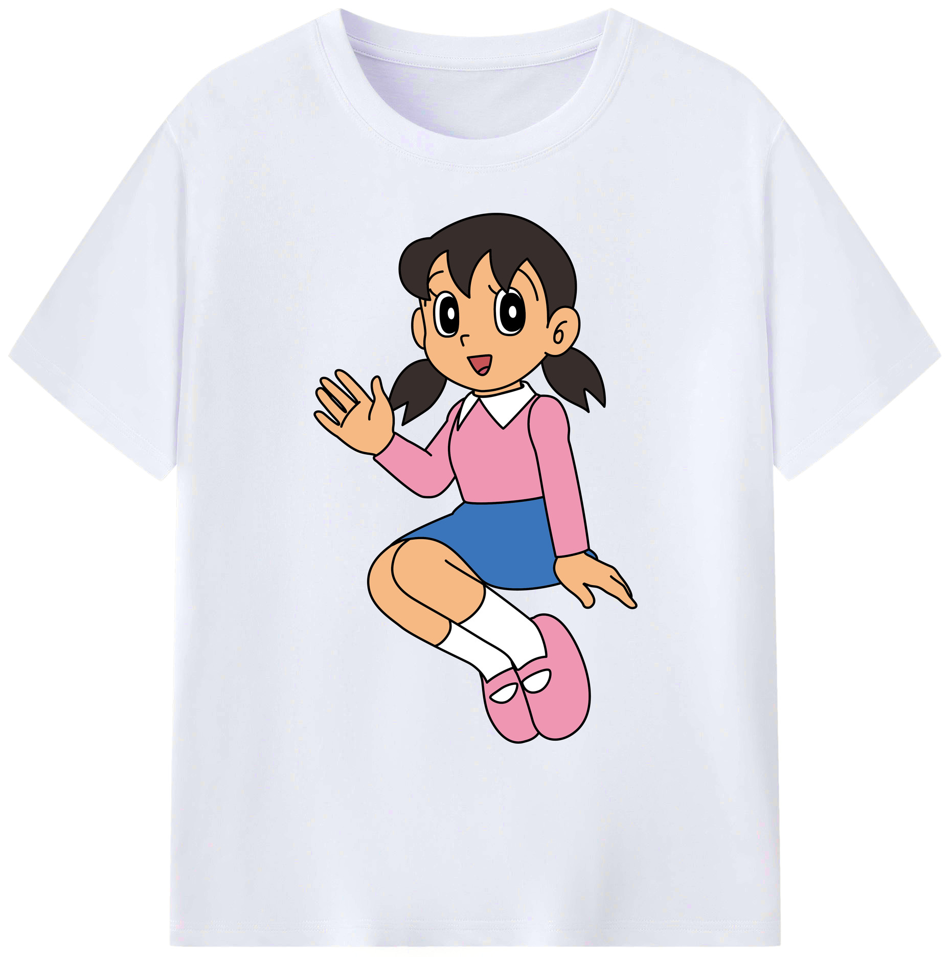 （画像用） ドラえもん みなもと しずか Doraemon Shizuka Minamoto 綿100％ メンズ半袖Tシャツ｜肌触りやわらか＆通気性