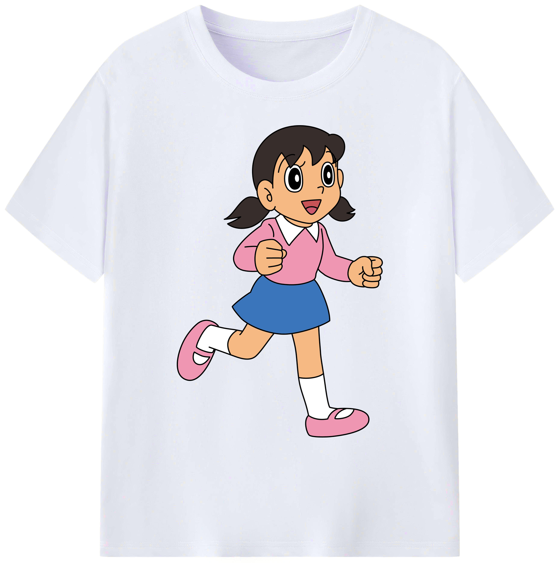 （画像用） ドラえもん みなもと しずか Doraemon Shizuka Minamoto 綿100％ メンズ半袖Tシャツ｜肌触りやわらか＆通気性