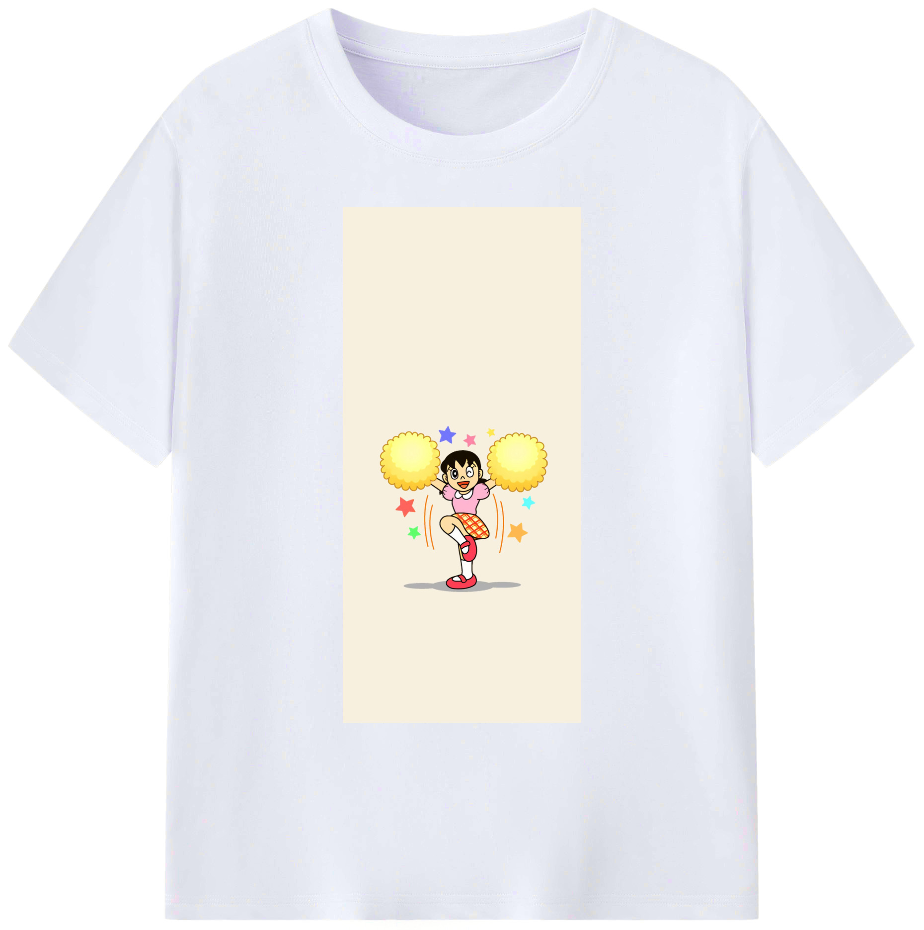 （画像用） ドラえもん みなもと しずか Doraemon Shizuka Minamoto 綿100％ メンズ半袖Tシャツ｜肌触りやわらか＆通気性