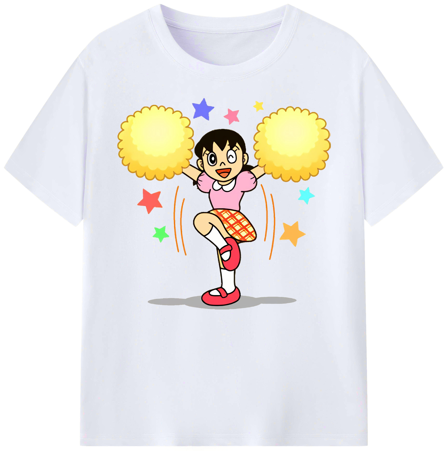 （画像用） ドラえもん みなもと しずか Doraemon Shizuka Minamoto 綿100％ メンズ半袖Tシャツ｜肌触りやわらか＆通気性