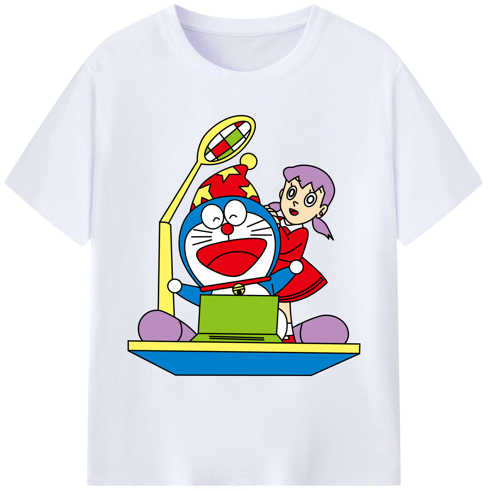 （画像用） ドラえもん みなもと しずか Doraemon Shizuka Minamoto 綿100％ メンズ半袖Tシャツ｜肌触りやわらか＆通気性