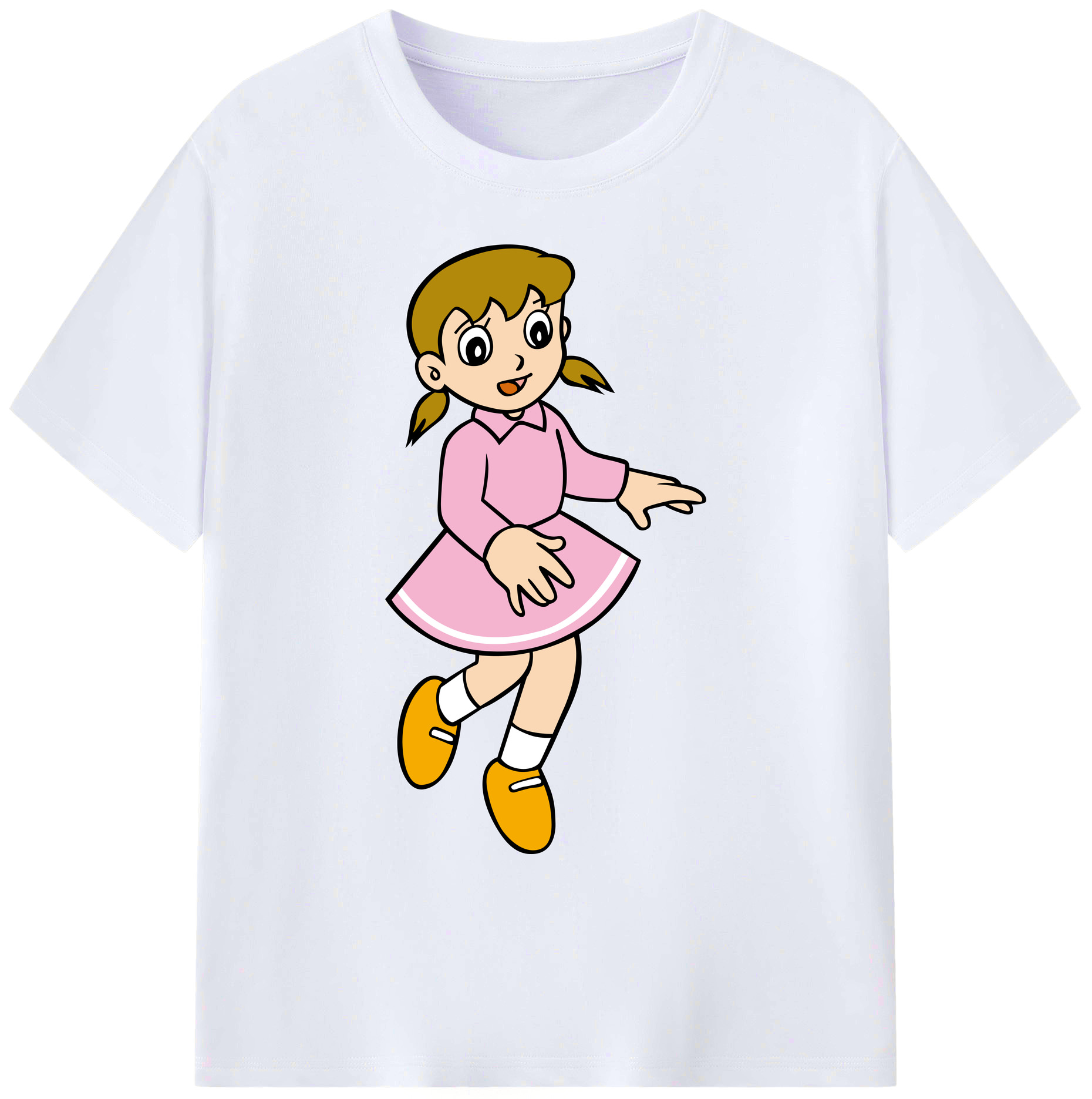 （画像用） ドラえもん みなもと しずか Doraemon Shizuka Minamoto 綿100％ メンズ半袖Tシャツ｜肌触りやわらか＆通気性