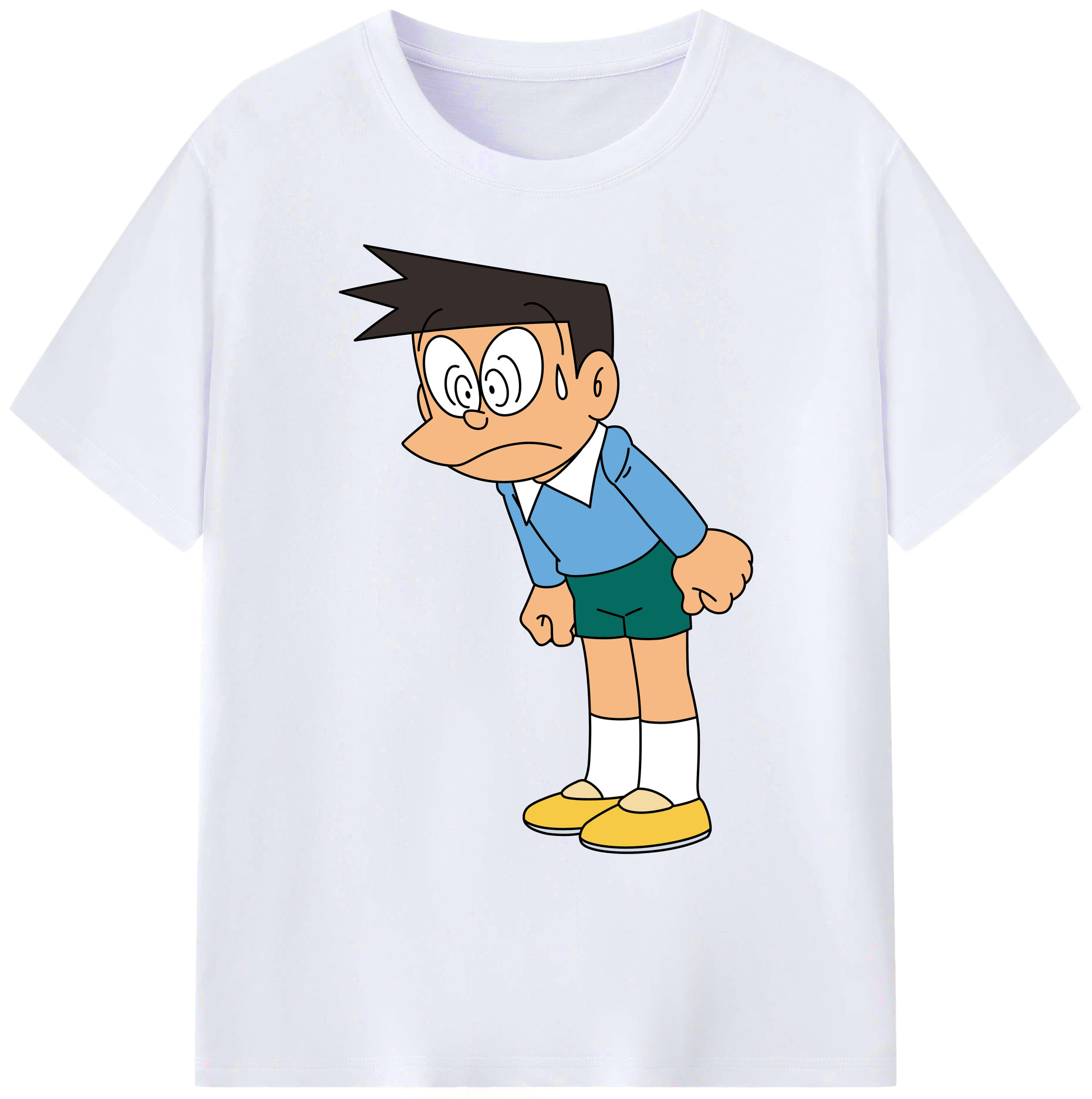 （画像用） ドラえもん 骨川 スネ夫 Doraemon Honekawa Suneo 綿100％ メンズ半袖Tシャツ｜肌触りやわらか＆通気性