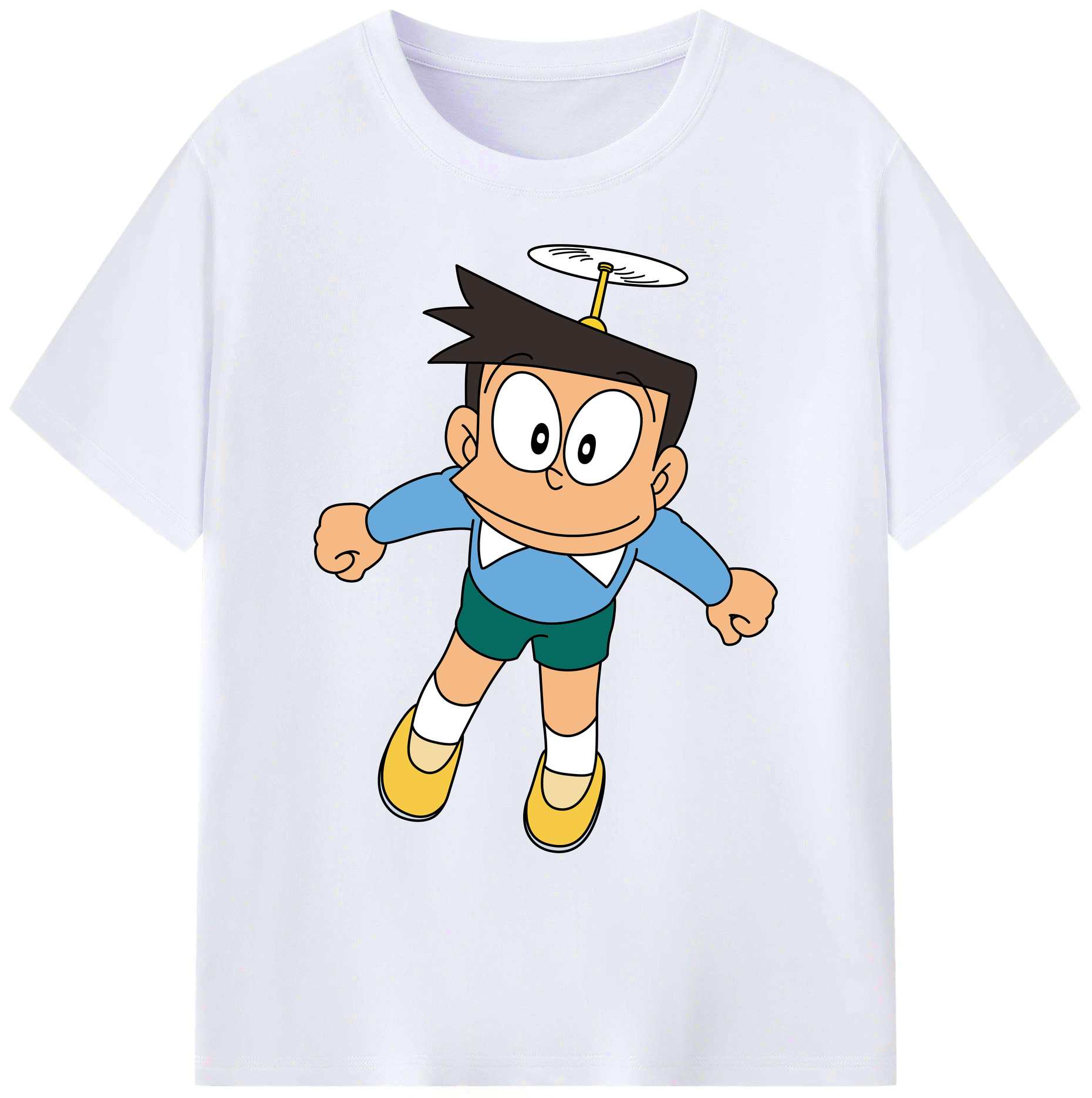 （画像用） ドラえもん 骨川 スネ夫 Doraemon Honekawa Suneo 綿100％ メンズ半袖Tシャツ｜肌触りやわらか＆通気性