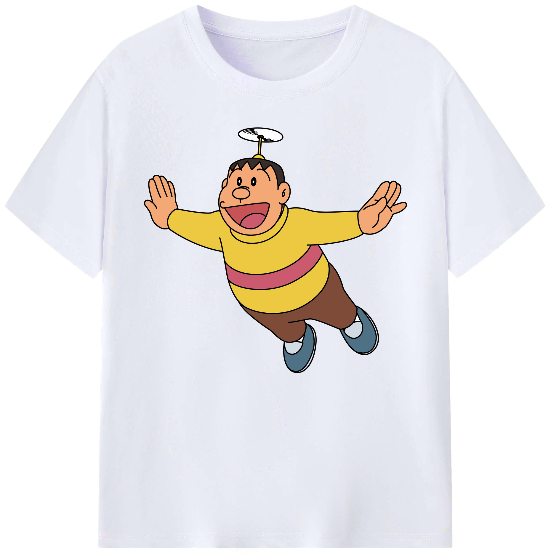 （画像用） ドラえもん 剛田武 Doraemon Gouta Takeshi 綿100％ メンズ半袖Tシャツ｜肌触りやわらか＆通気性