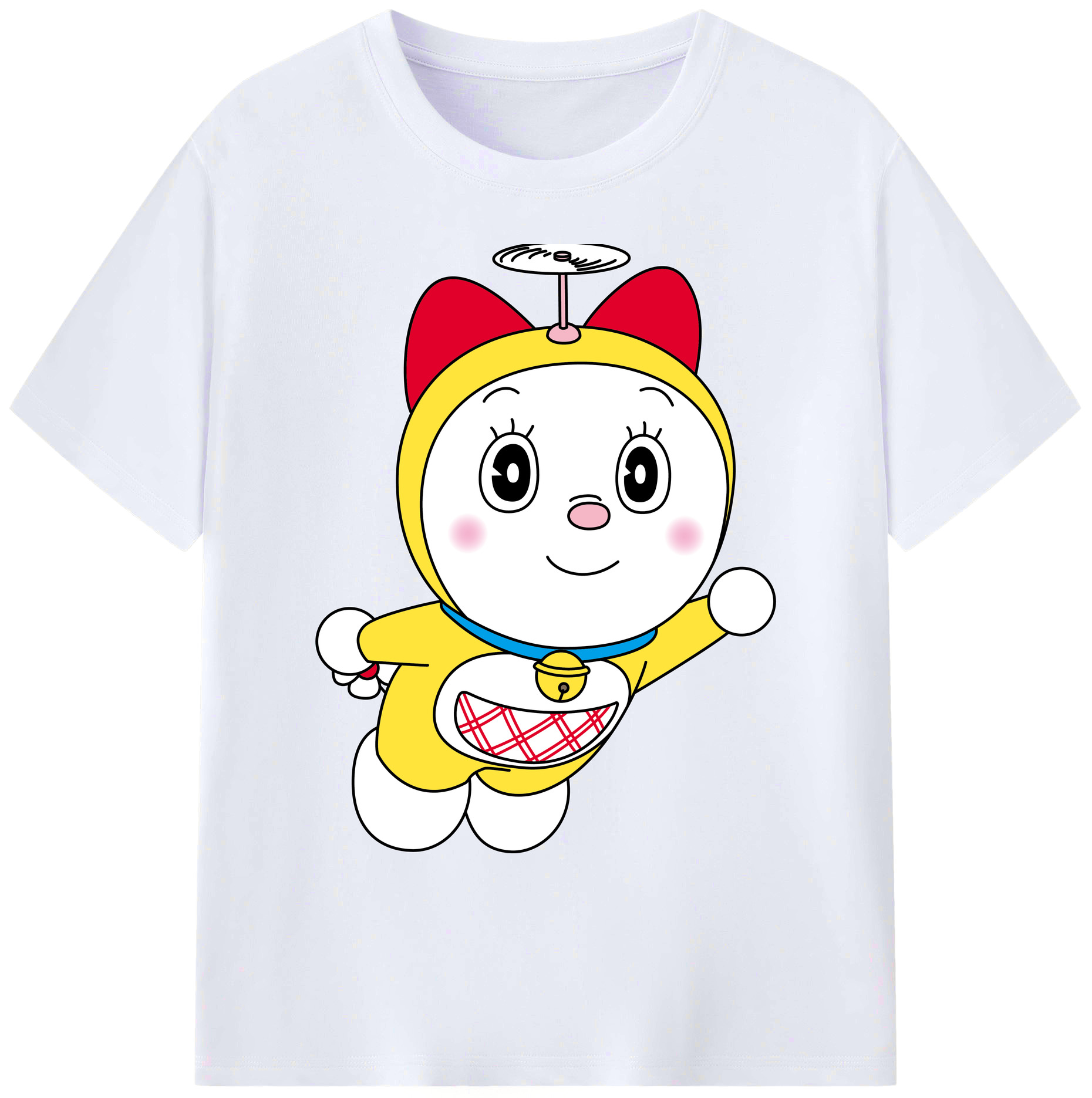 （画像用） ドラえもん ドラミ Doraemon Dorami 綿100％ メンズ半袖Tシャツ｜肌触りやわらか＆通気性