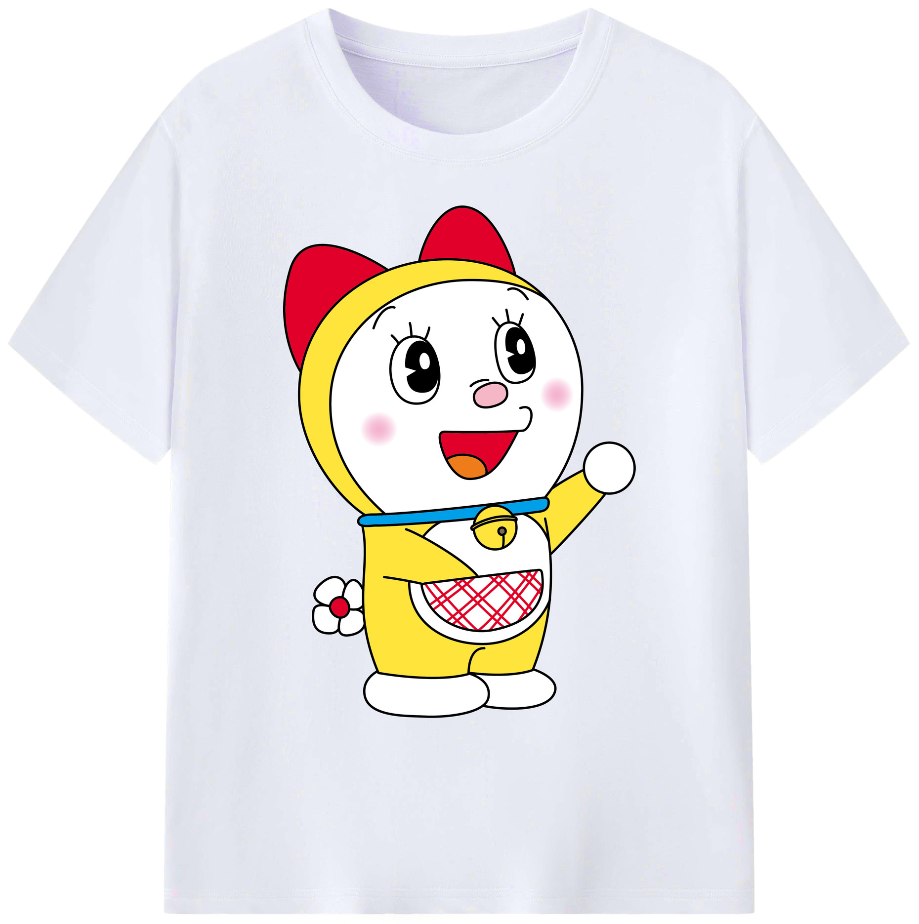 （画像用） ドラえもん ドラミ Doraemon Dorami 綿100％ メンズ半袖Tシャツ｜肌触りやわらか＆通気性
