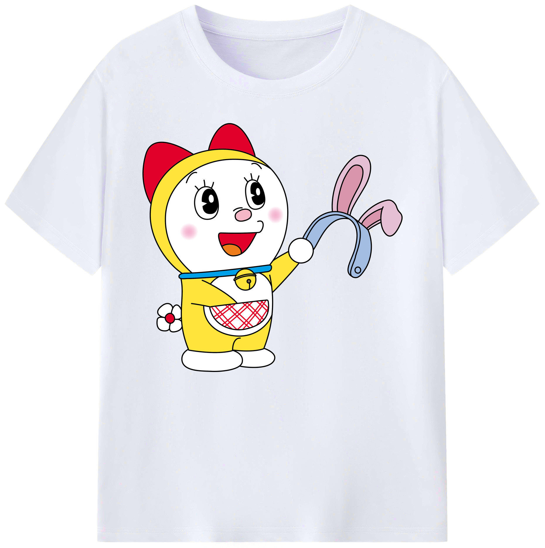 （画像用） ドラえもん ドラミ Doraemon Dorami 綿100％ メンズ半袖Tシャツ｜肌触りやわらか＆通気性