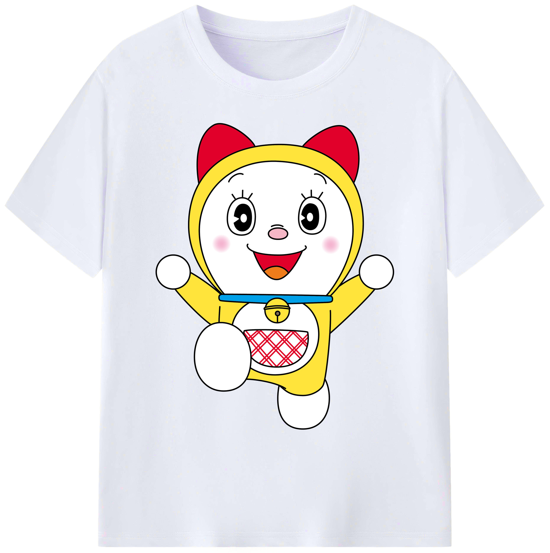 （画像用） ドラえもん ドラミ Doraemon Dorami 綿100％ メンズ半袖Tシャツ｜肌触りやわらか＆通気性