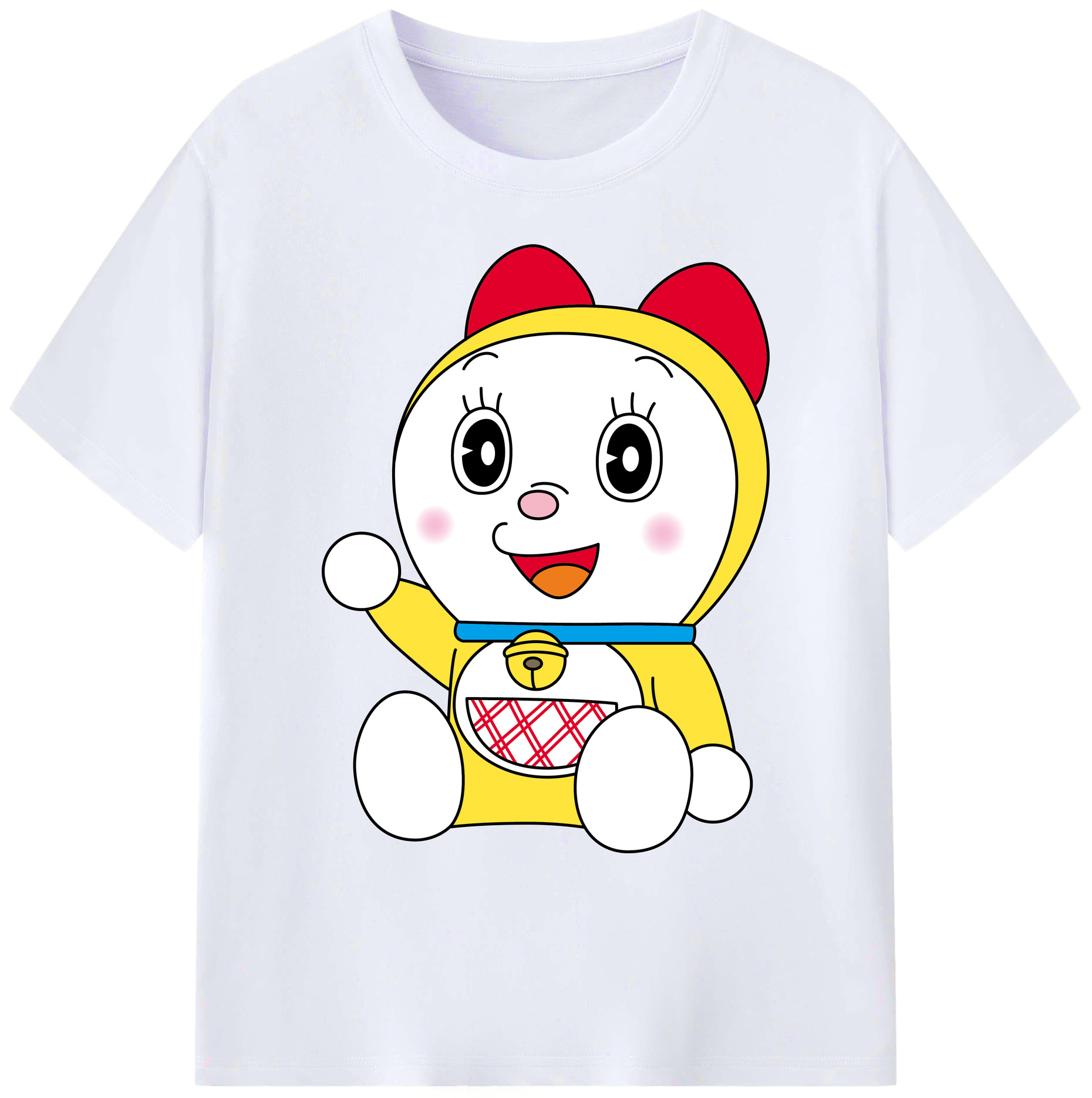 （画像用） ドラえもん ドラミ Doraemon Dorami 綿100％ メンズ半袖Tシャツ｜肌触りやわらか＆通気性