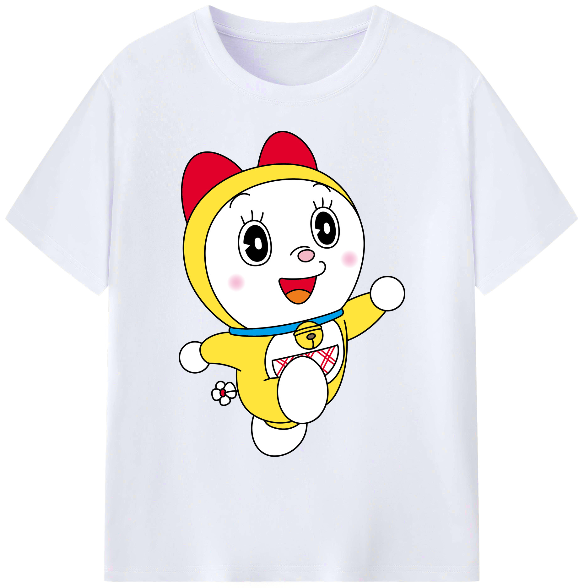（画像用） ドラえもん ドラミ Doraemon Dorami 綿100％ メンズ半袖Tシャツ｜肌触りやわらか＆通気性