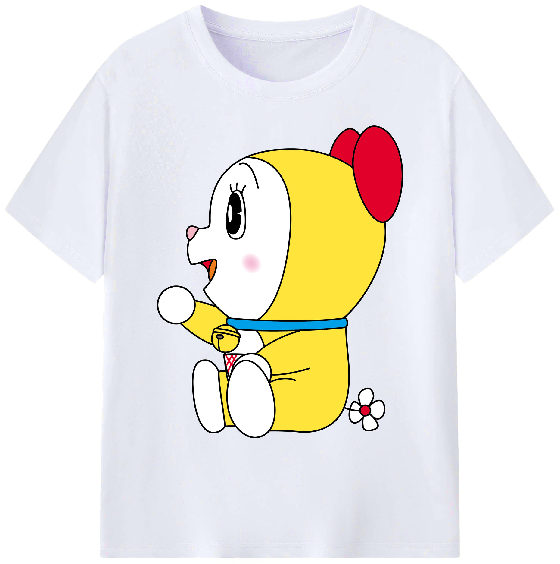 （画像用） ドラえもん ドラミ Doraemon Dorami 綿100％ メンズ半袖Tシャツ｜肌触りやわらか＆通気性