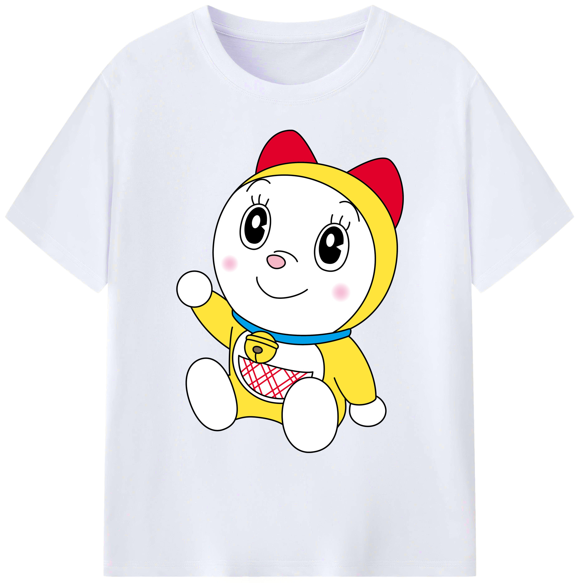 （画像用） ドラえもん ドラミ Doraemon Dorami 綿100％ メンズ半袖Tシャツ｜肌触りやわらか＆通気性