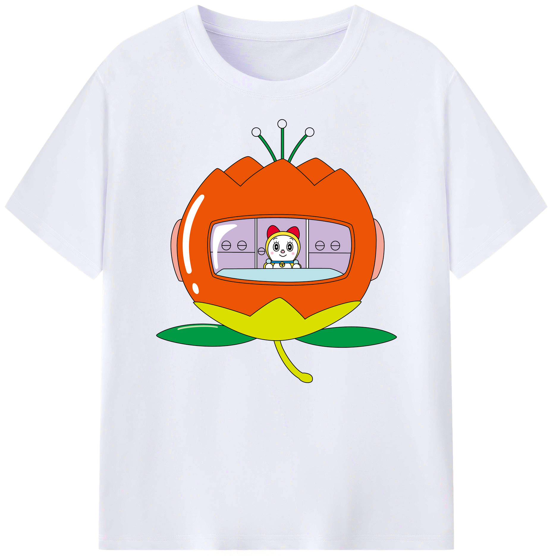 （画像用） ドラえもん ドラミ Doraemon Dorami 綿100％ メンズ半袖Tシャツ｜肌触りやわらか＆通気性