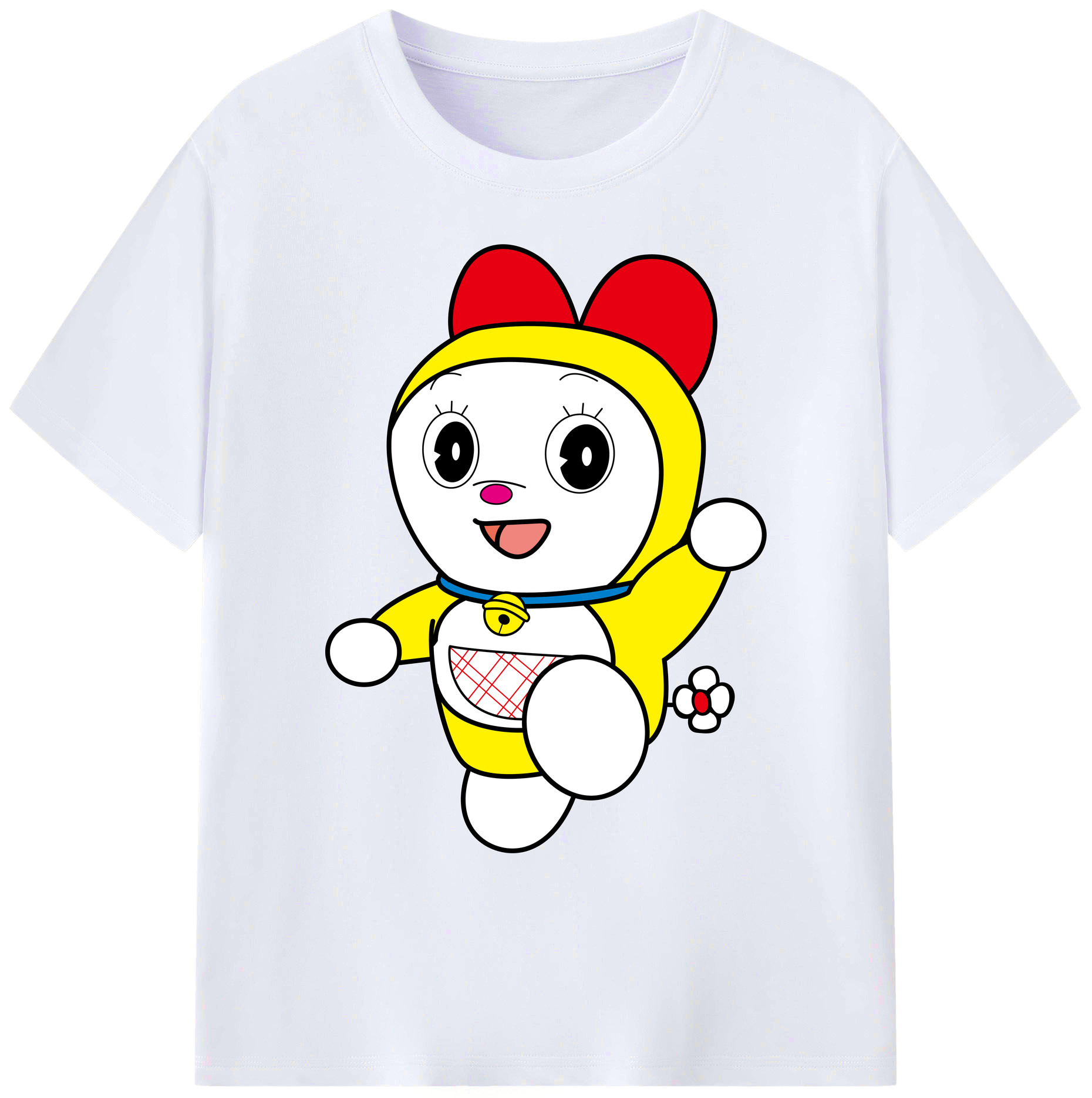 （画像用） ドラえもん ドラミ Doraemon Dorami 綿100％ メンズ半袖Tシャツ｜肌触りやわらか＆通気性