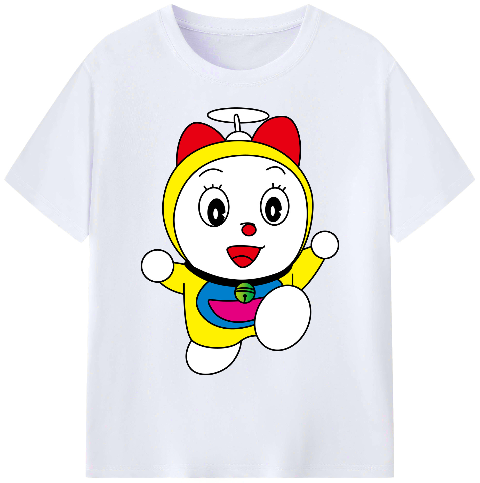 （画像用） ドラえもん ドラミ Doraemon Dorami 綿100％ メンズ半袖Tシャツ｜肌触りやわらか＆通気性