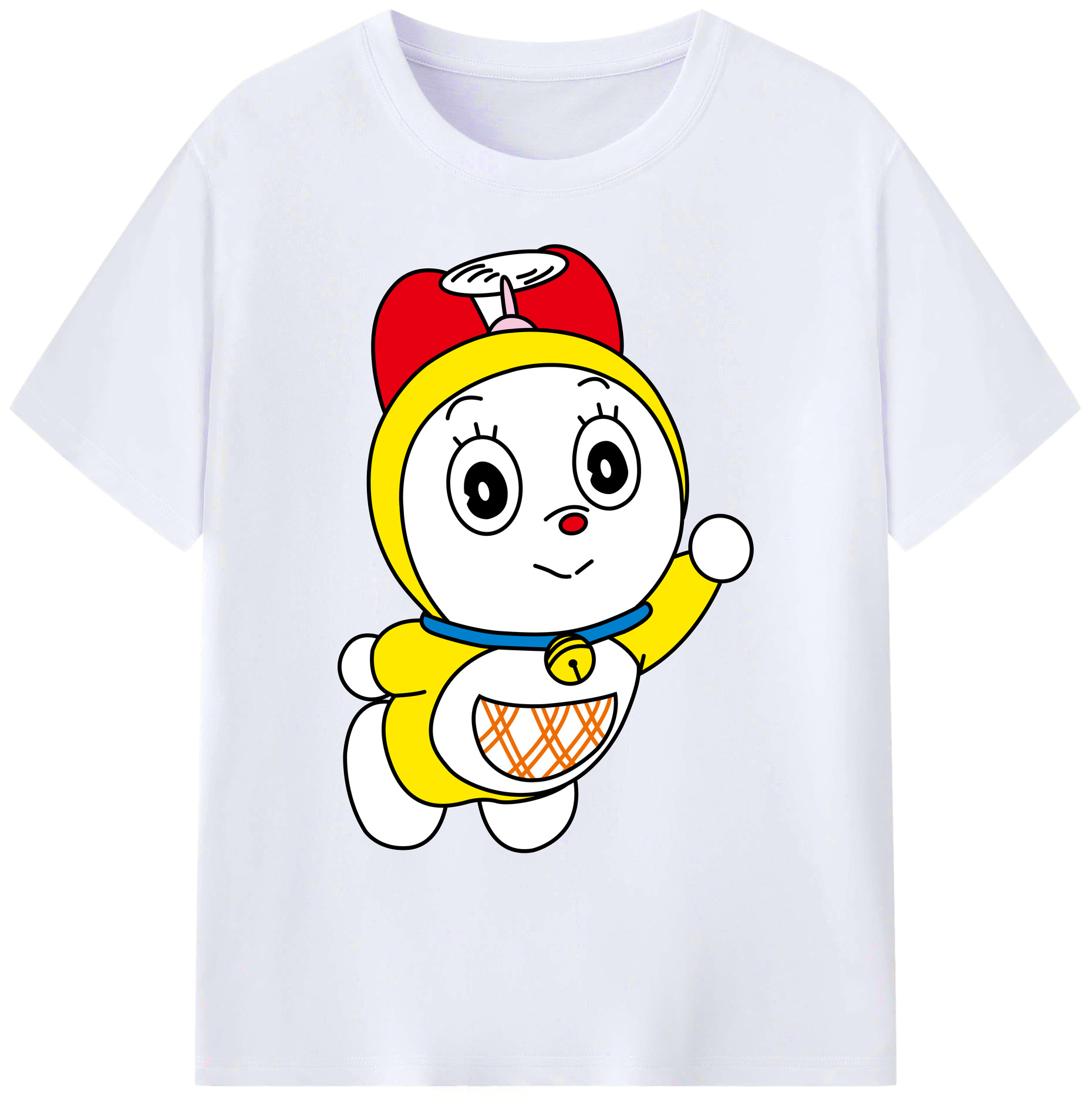 （画像用） ドラえもん ドラミ Doraemon Dorami 綿100％ メンズ半袖Tシャツ｜肌触りやわらか＆通気性