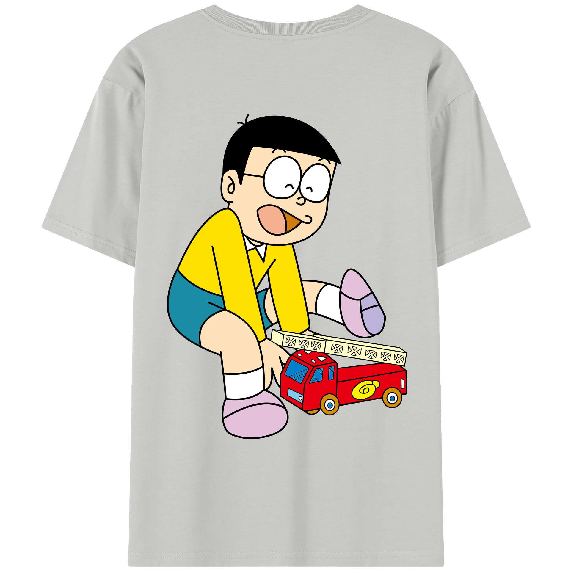 （画像用） ドラえもん 野比 のび太 Doraemon Nobita Nobi レディース半袖Tシャツ(バックプリント)