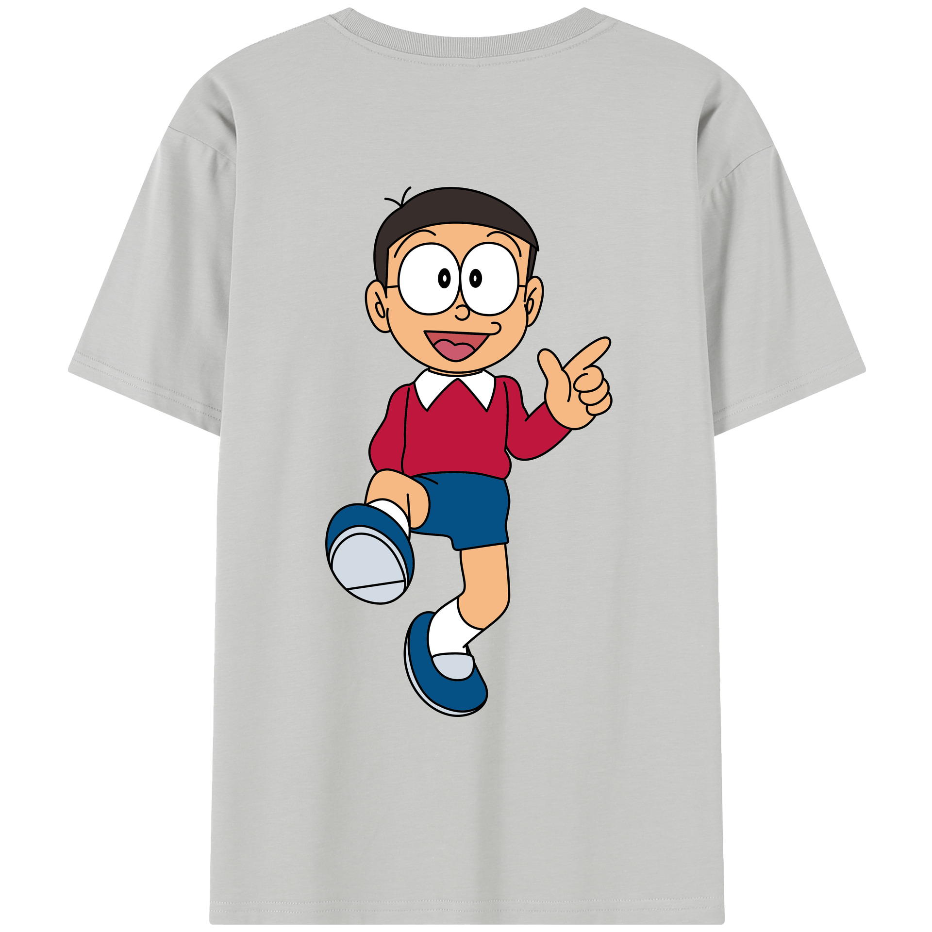（画像用） ドラえもん 野比 のび太 Doraemon Nobita Nobi レディース半袖Tシャツ(バックプリント)